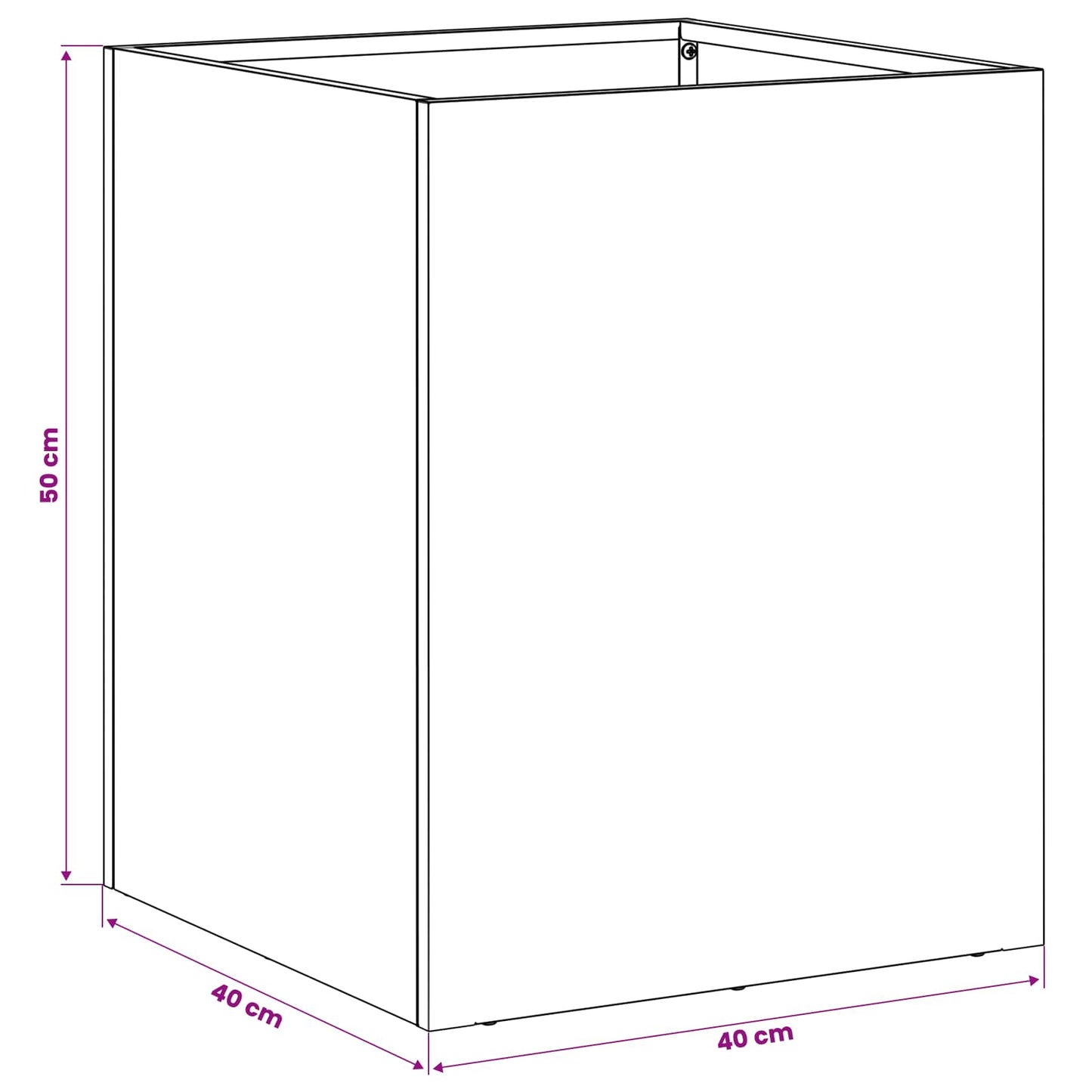 Vaso da giardino 2 pz Nero 40 x 40 x 50 cm | homemem39