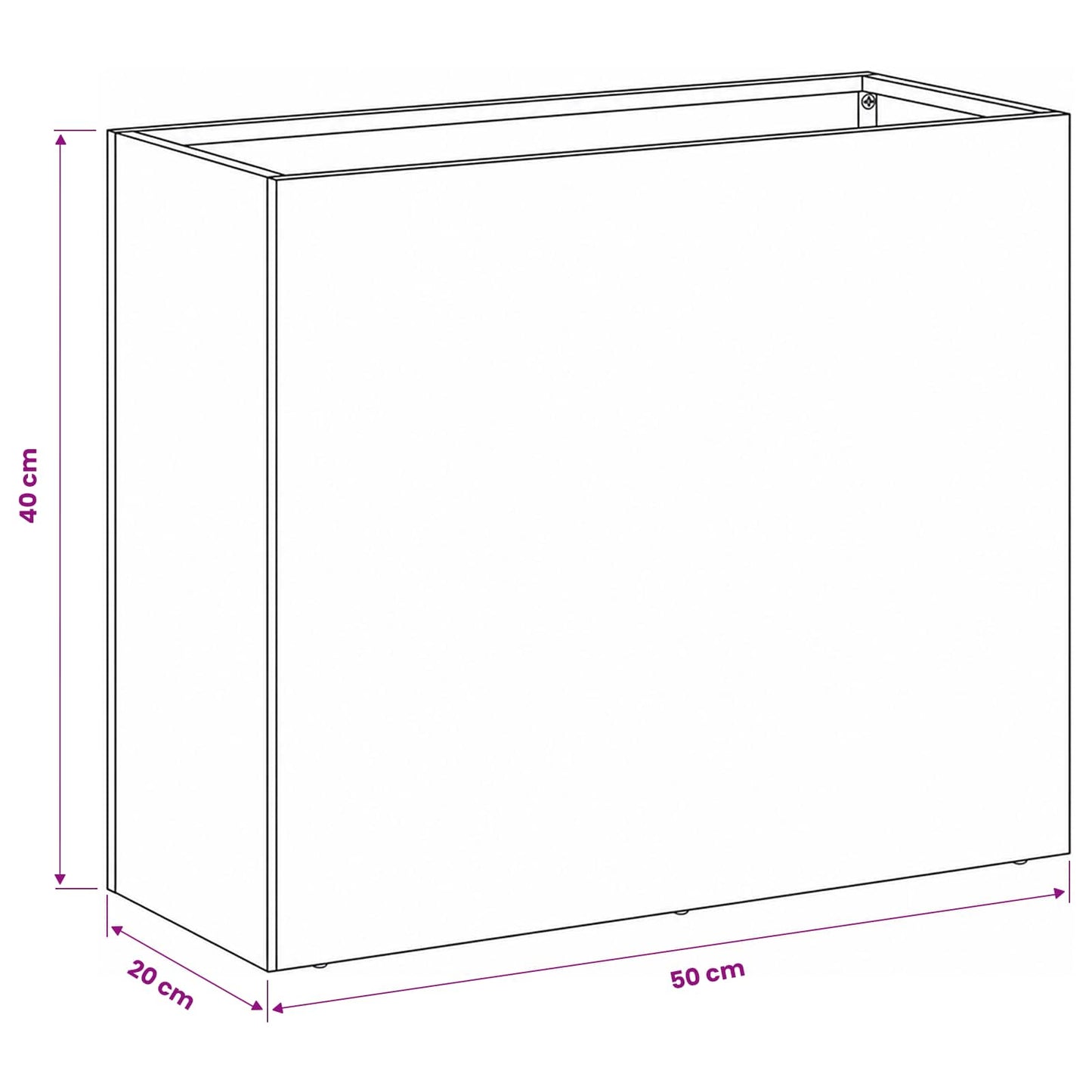 Vaso da giardino Antracite 50 x 20 x 40 cm | homemem39