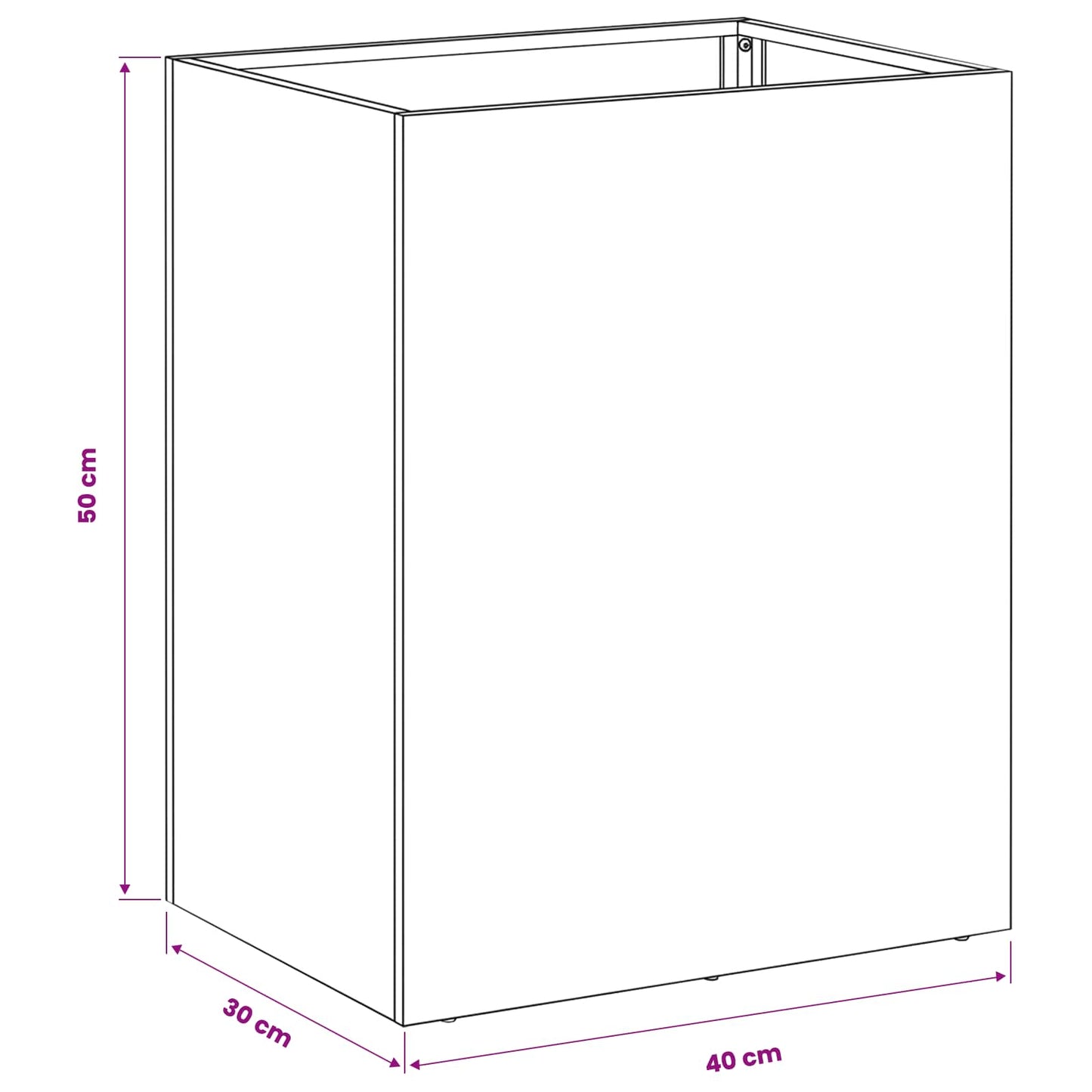 Vaso da giardino 2 pz Argento 40 x 30 x 50 cm Acciaio zincato | homemem39