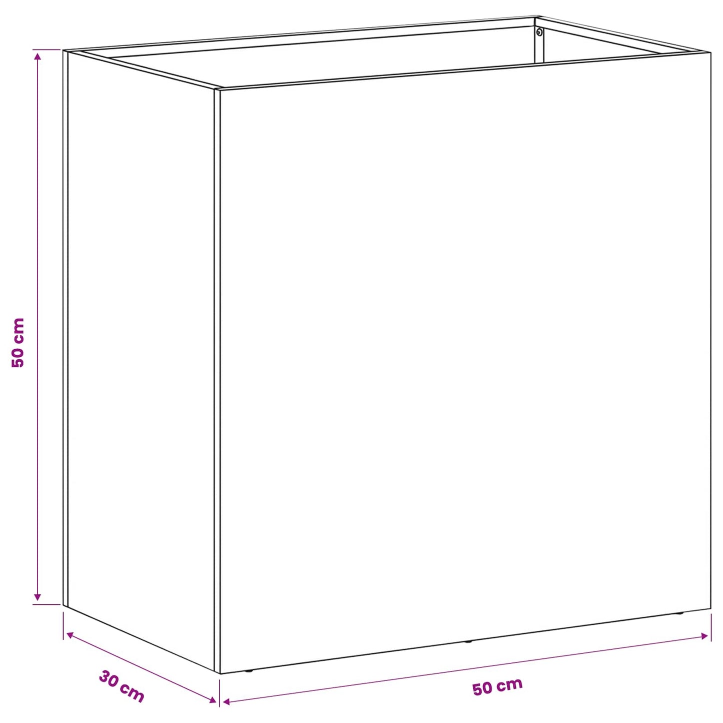Vaso da giardino 2 pz Ruggine 50 x 30 x 50 cm Acciaio Corten | homemem39