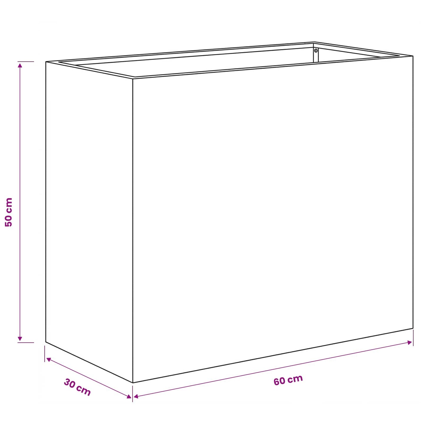 Vaso da giardino 2 pz Antracite 60 x 30 x 50 cm | homemem39