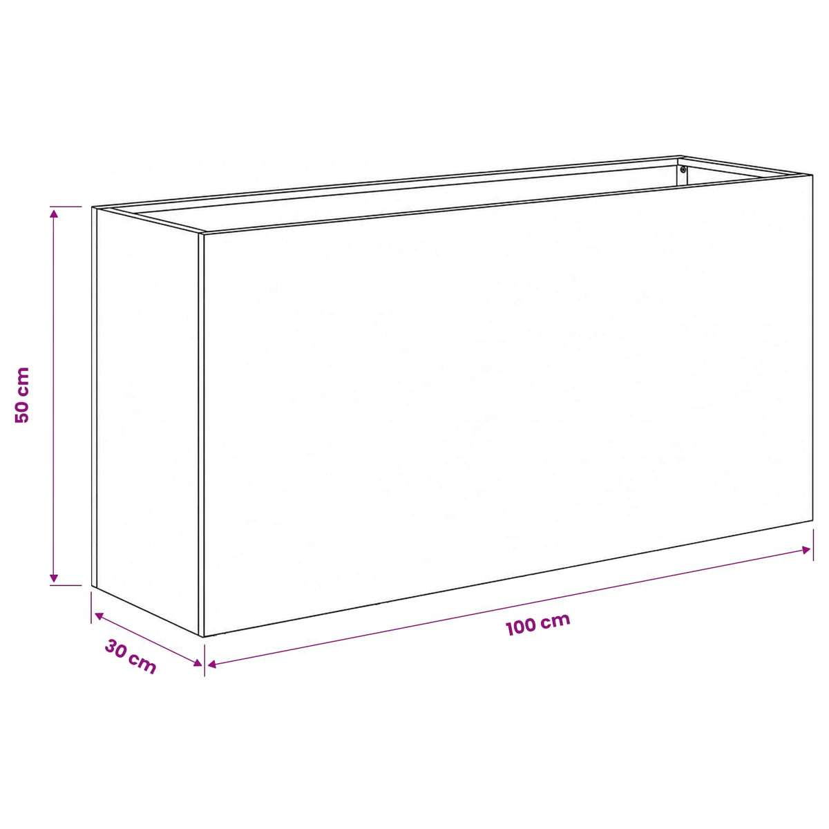 Vaso da giardino 2 pz Bianco 100 x 30 x 50 cm
