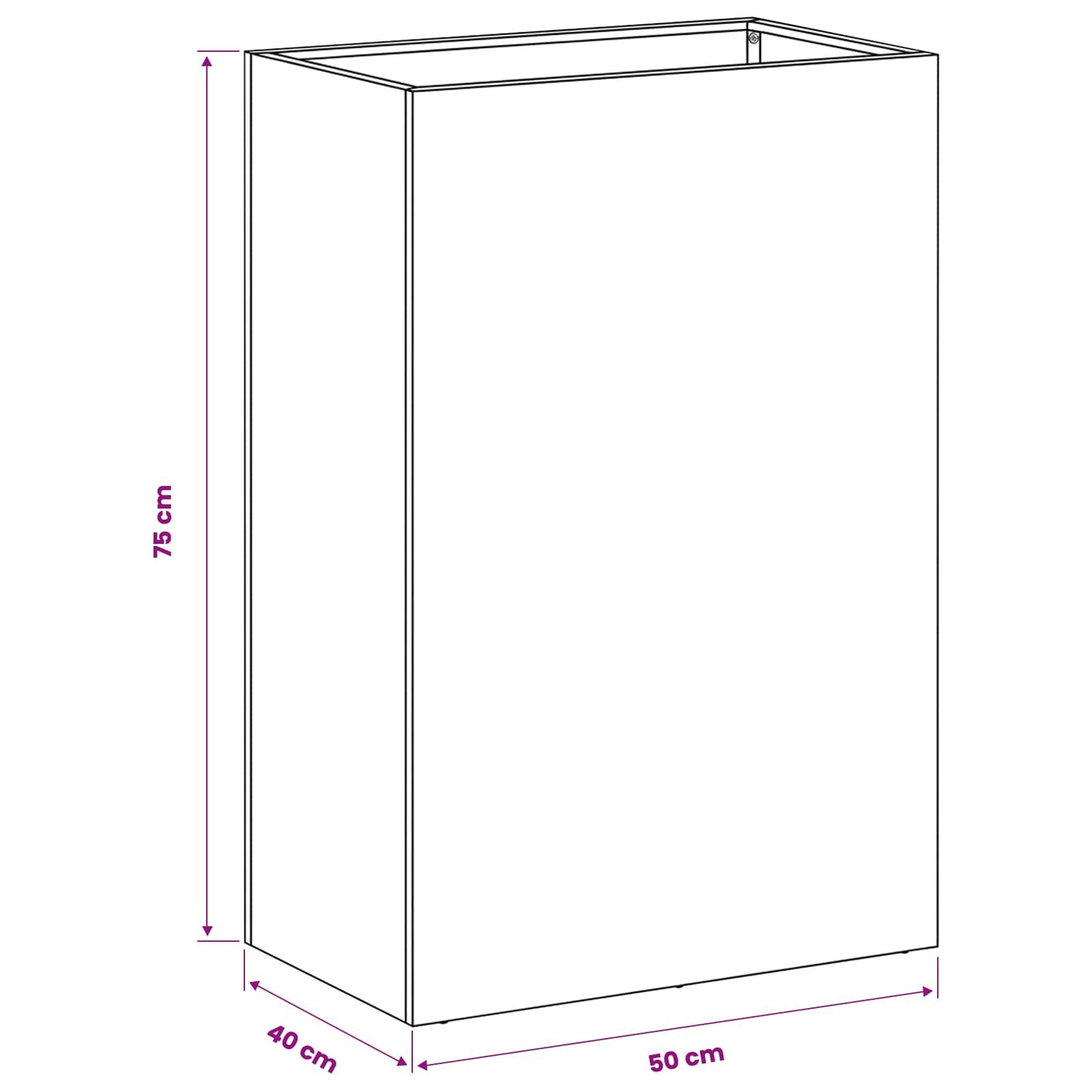 Vaso da giardino Argento 50 x 40 x 75 cm Acciaio zincato | homemem39