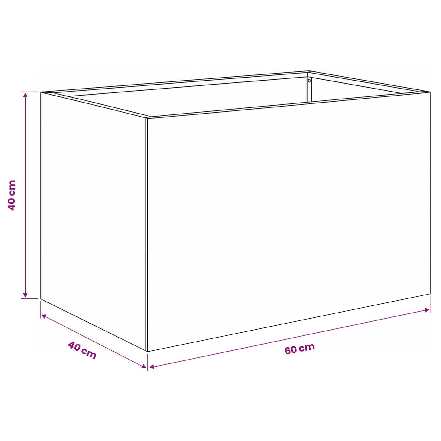 Vaso da giardino 2 pz Ruggine 60 x 40 x 40 cm Acciaio Corten | homemem39