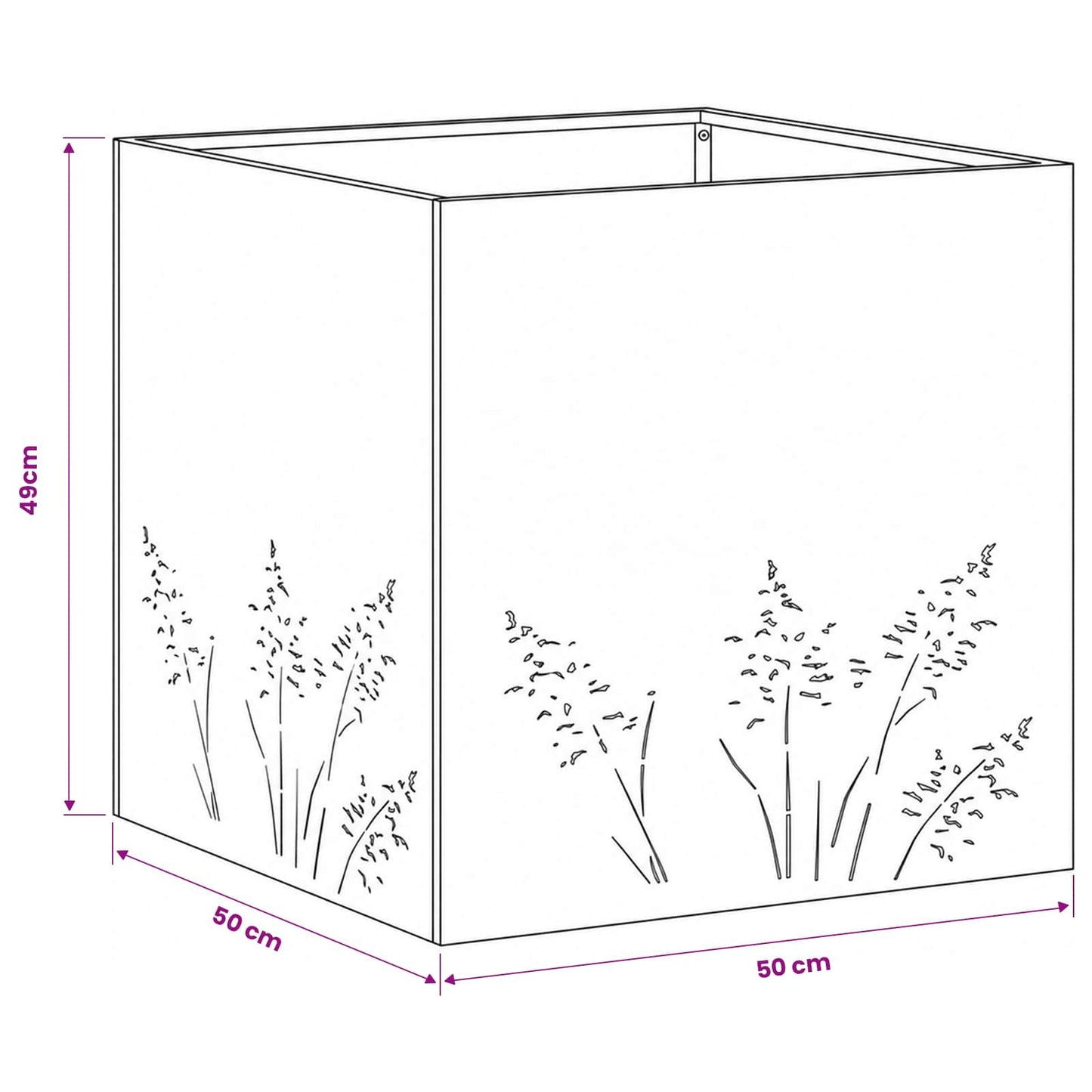 Vaso da giardino Argento 50 x 50 x 49 cm Acciaio Inox | homemem39