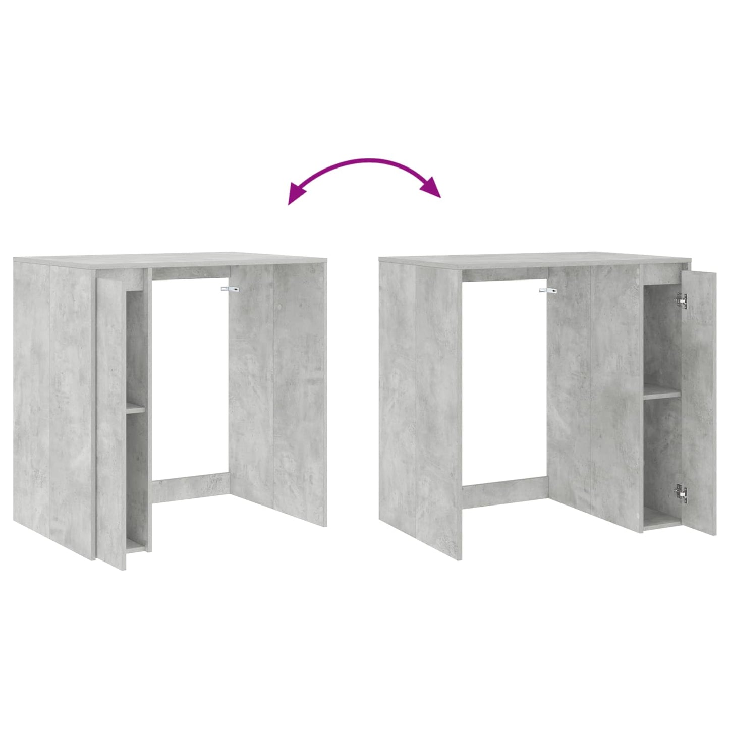 Mobiletto per lavatrice con porta Calcestruzzo 87 x 60 x 89 cm | homemem39