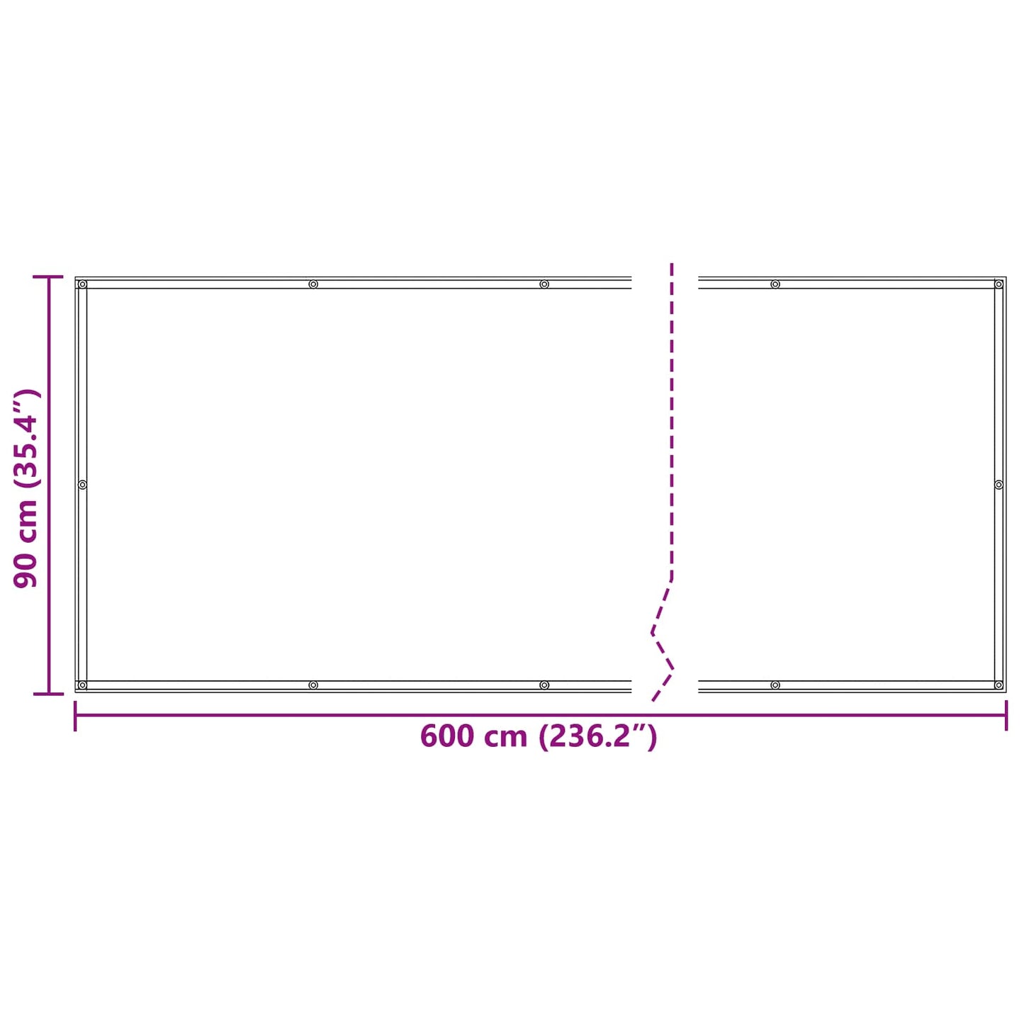 Schermo da balcone Grigio chiaro e bianco 90 x 600 cm | homemem39