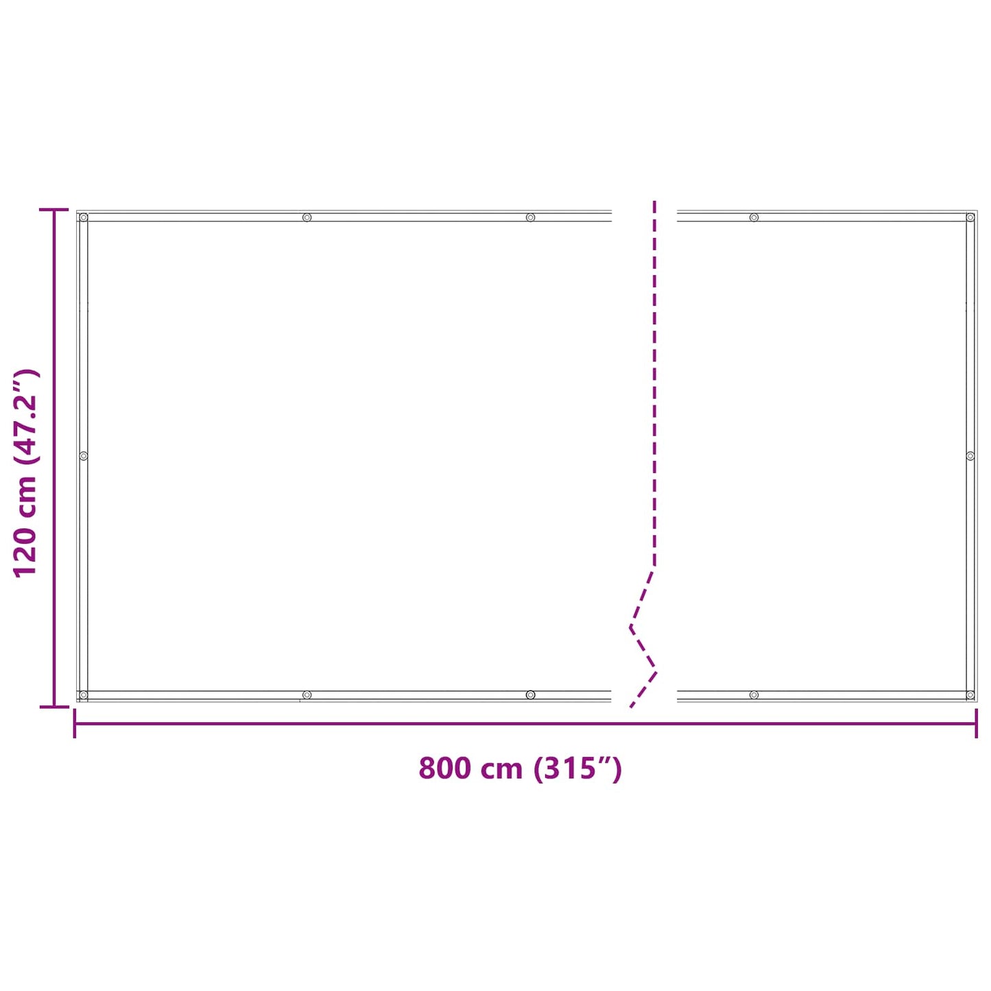 Schermo da balcone Grigio chiaro e bianco 120 x 800 cm