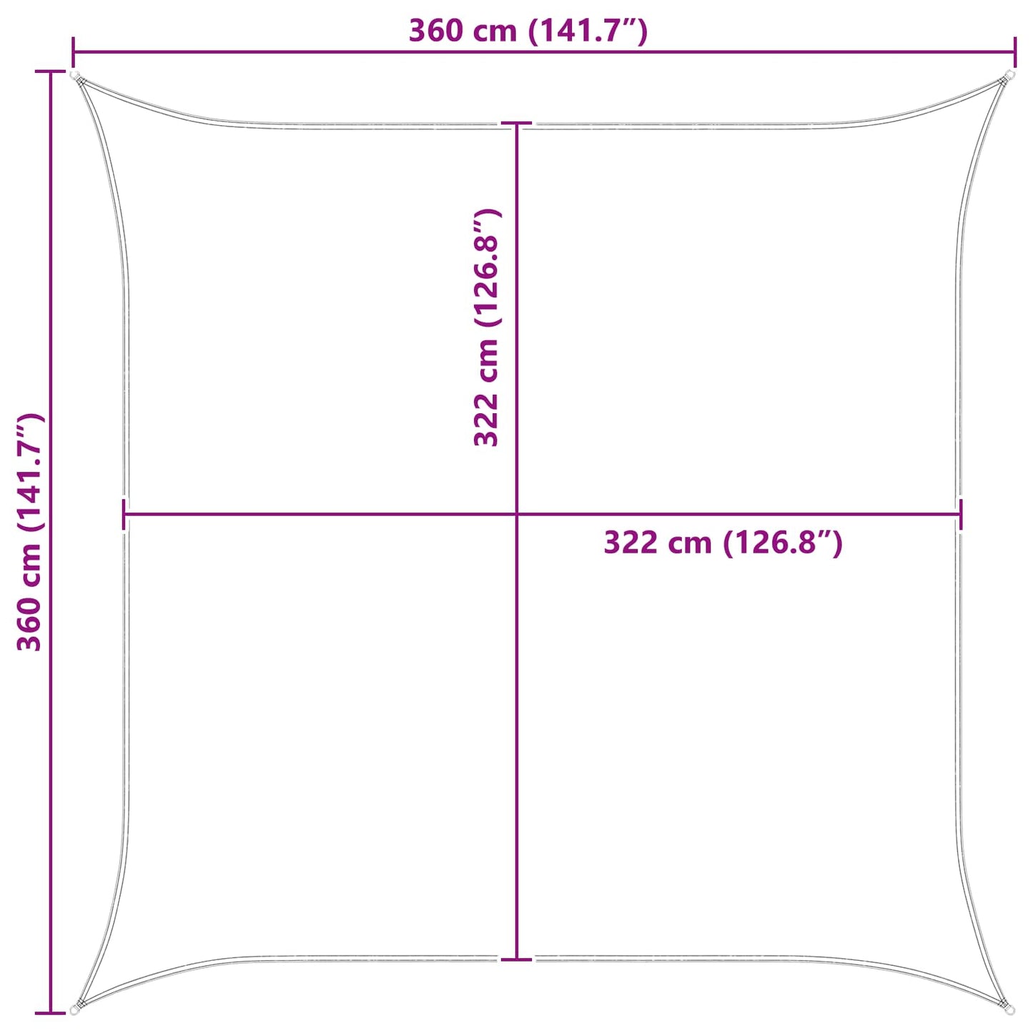 Vela da ombra solare Giallo e Bianco 3,6 x 3,6 m | homemem39