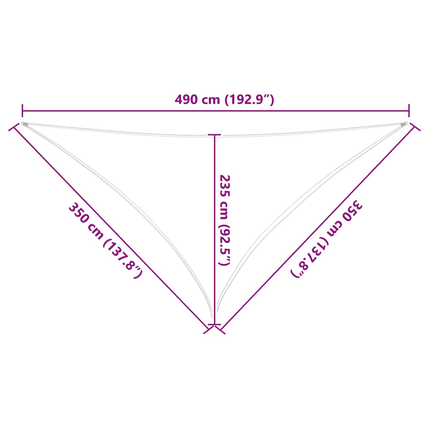 Vela da ombra solare Grigio chiaro e bianco 3,5 x 3,5 x 4,9 m