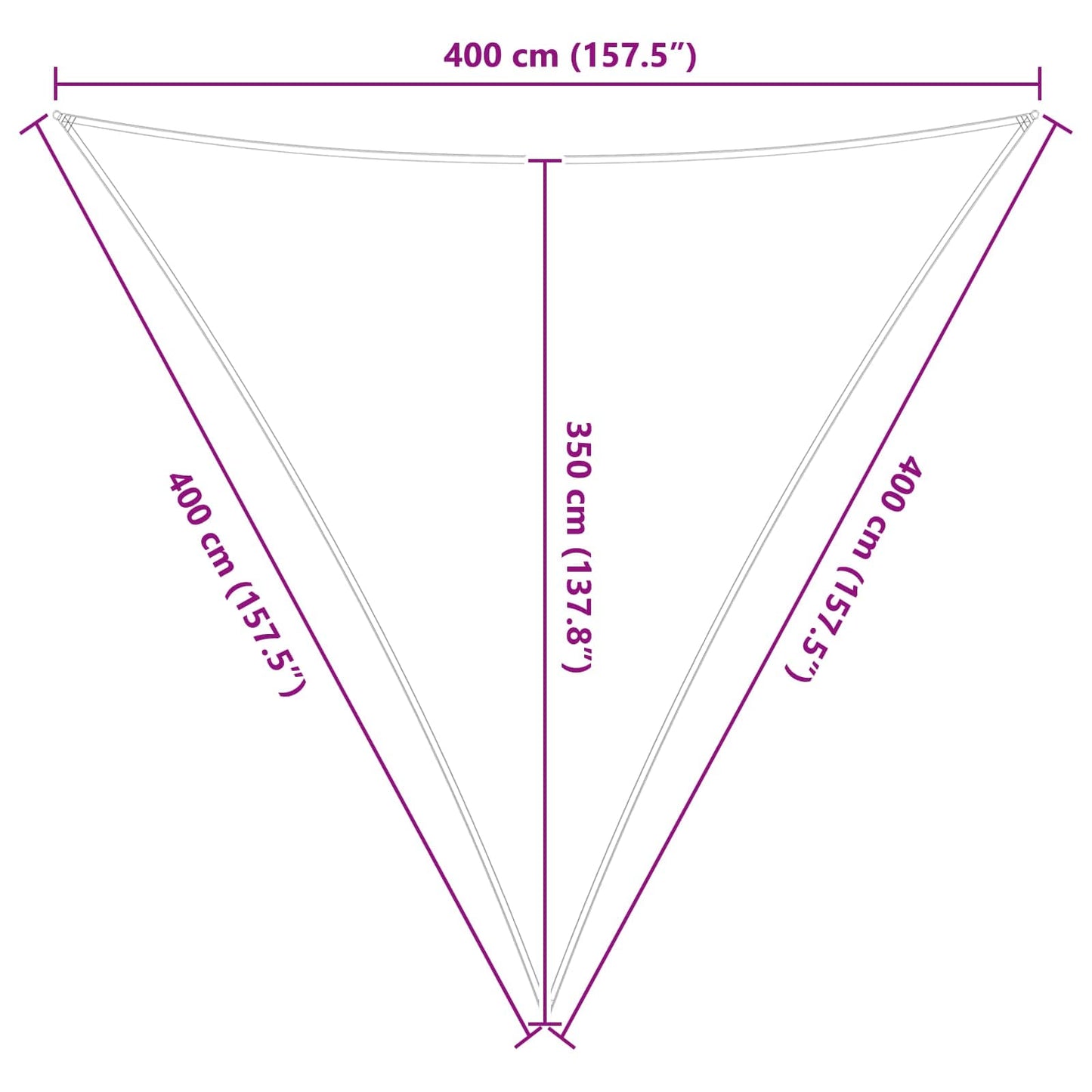 Vela da ombra solare Grigio chiaro e bianco 4 x 4 x 4 m