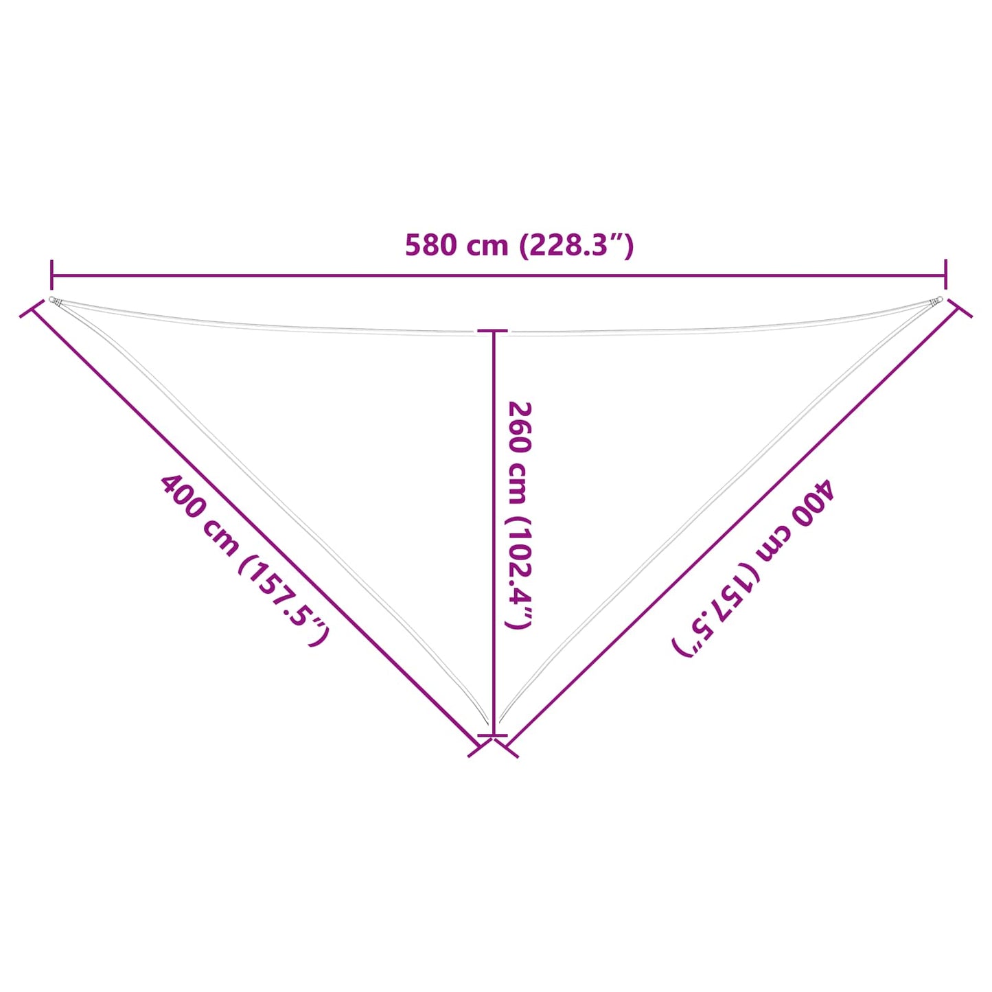 Vela da ombra solare Grigio chiaro e bianco 4 x 4 x 5,8 m