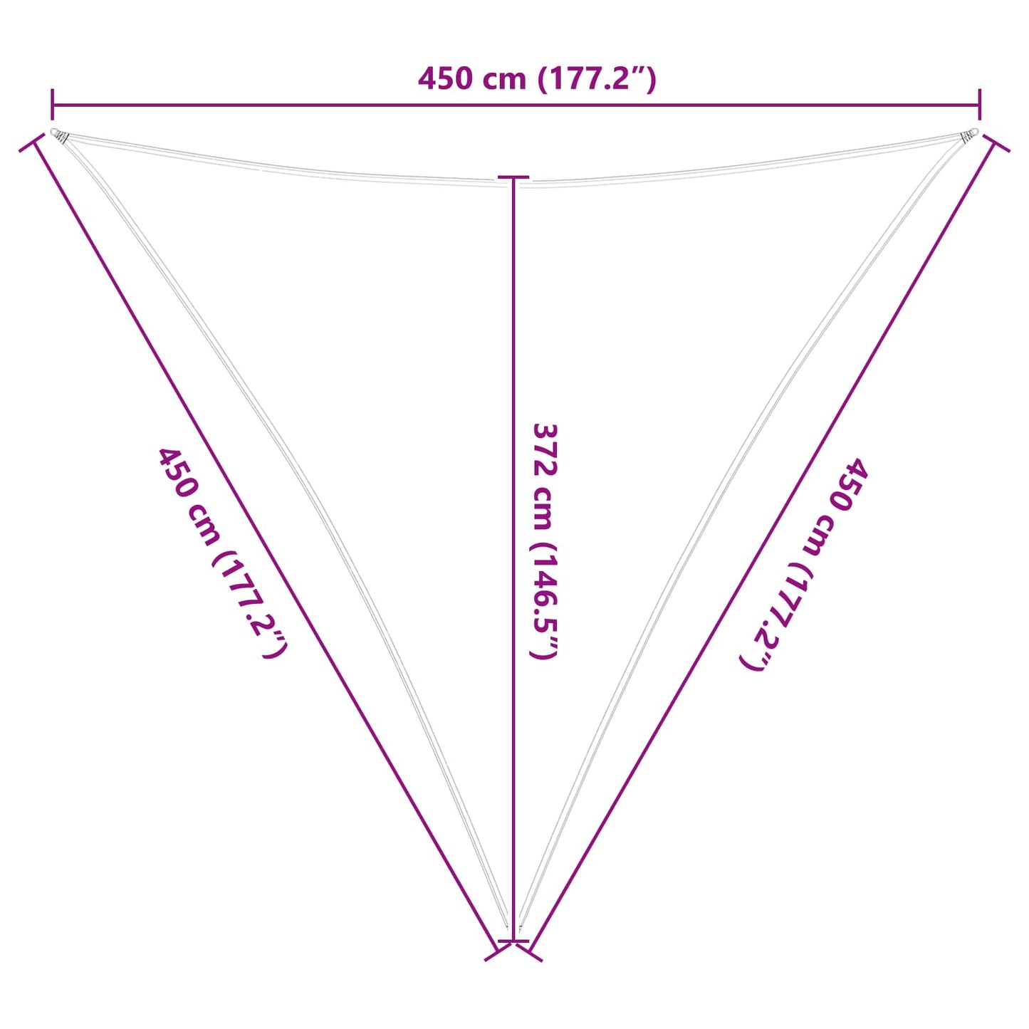 Vela da ombra solare Grigio chiaro e bianco 4,5 x 4,5 x 4,5 m | homemem39