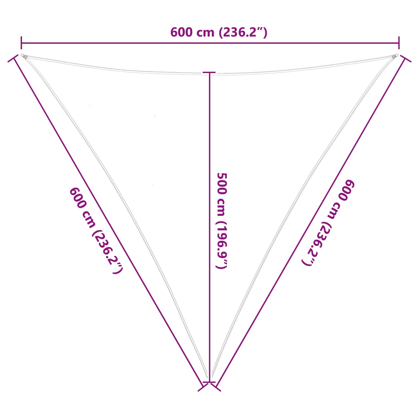 Vela da ombra solare Grigio chiaro e bianco 6 x 6 x 6 m | homemem39