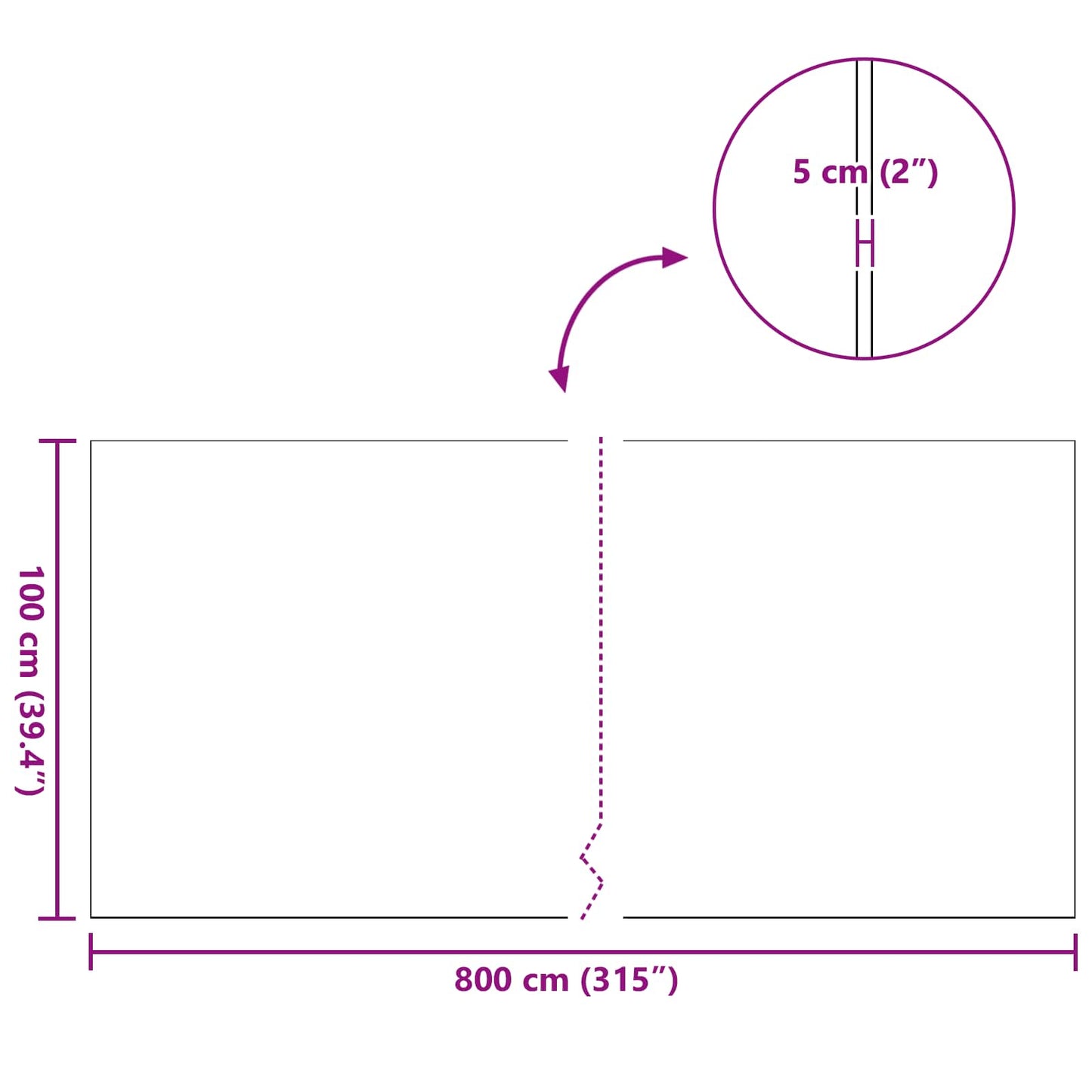 Erba artificiale Verde 1 x 8 m, 50 mm PP e PE | homemem39