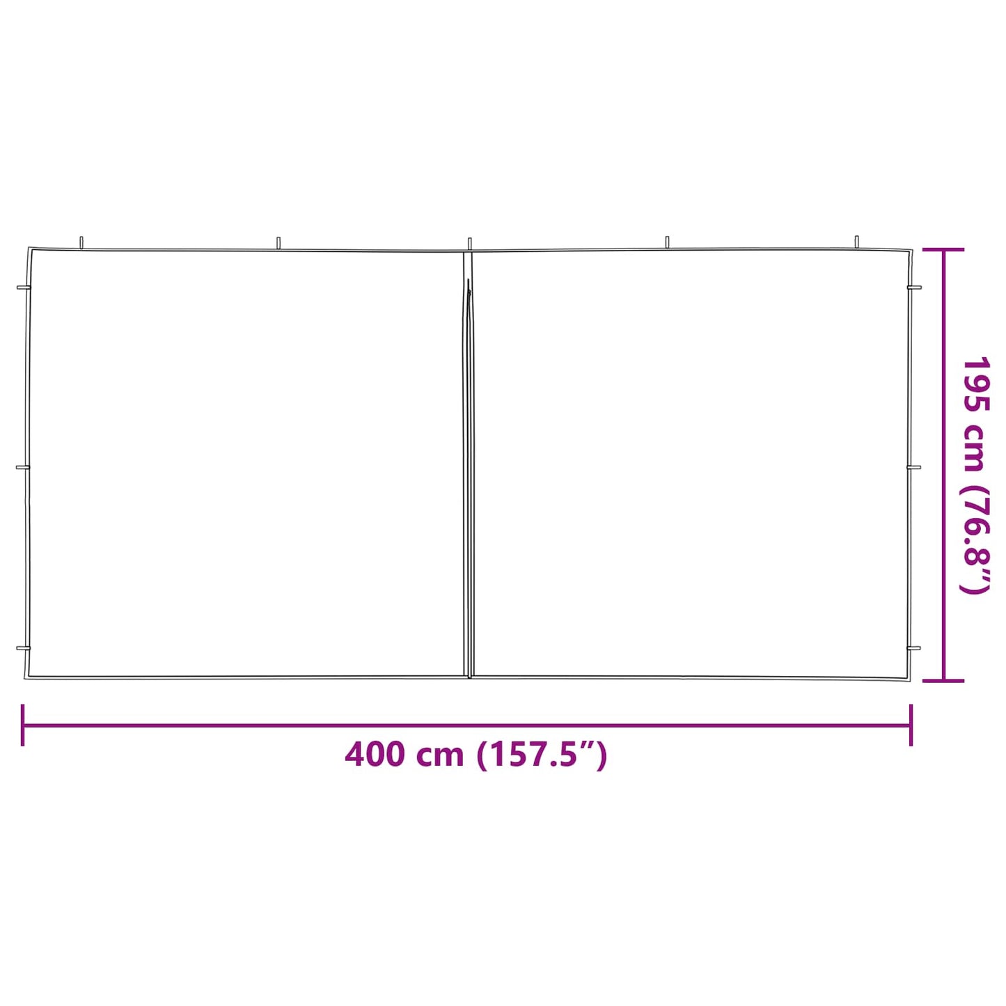 Parete per tenda da festa 2 pz 300 x 195 cm Grigio Chiaro - homemem39