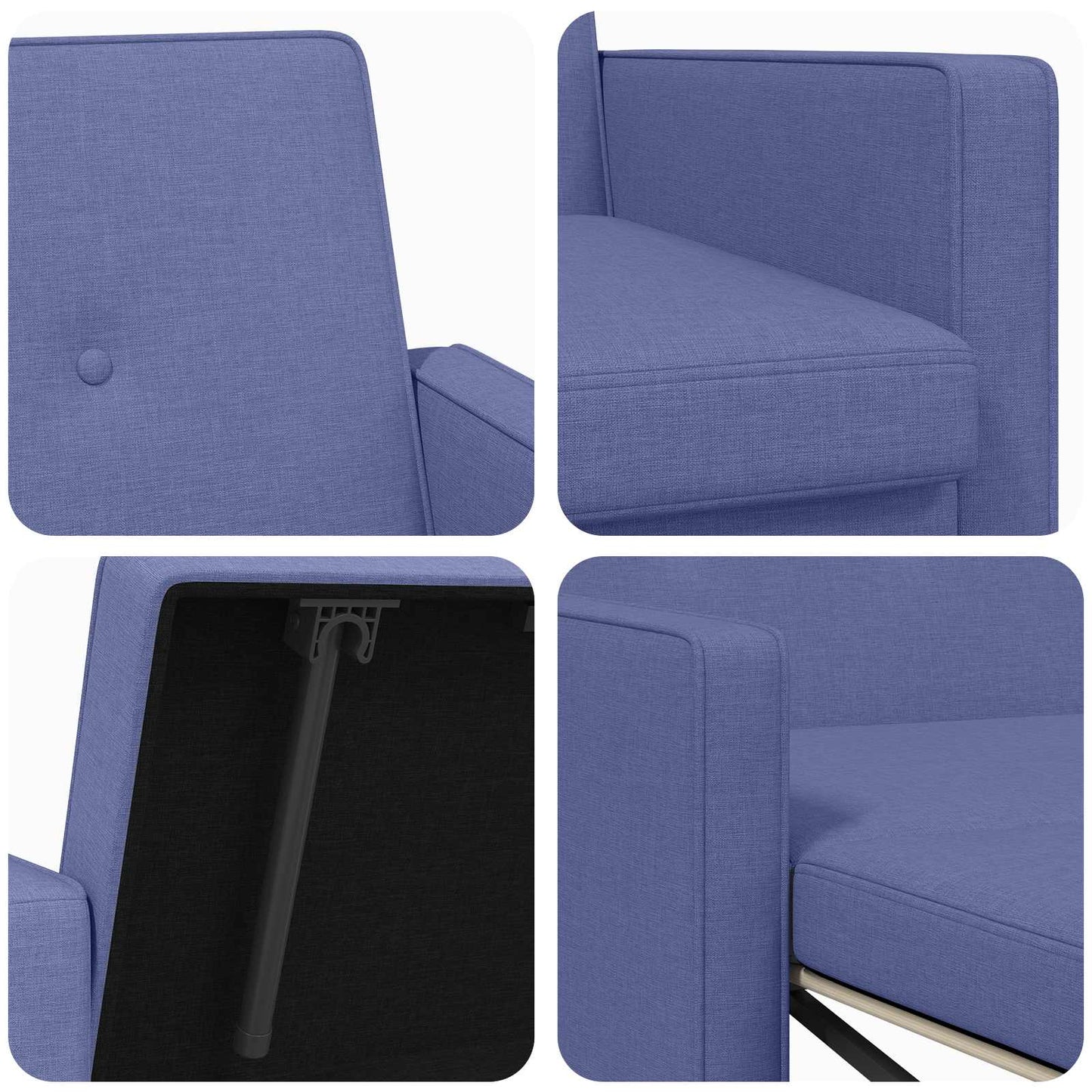 Divano Letto Estraibile Blu jeans Tessuto