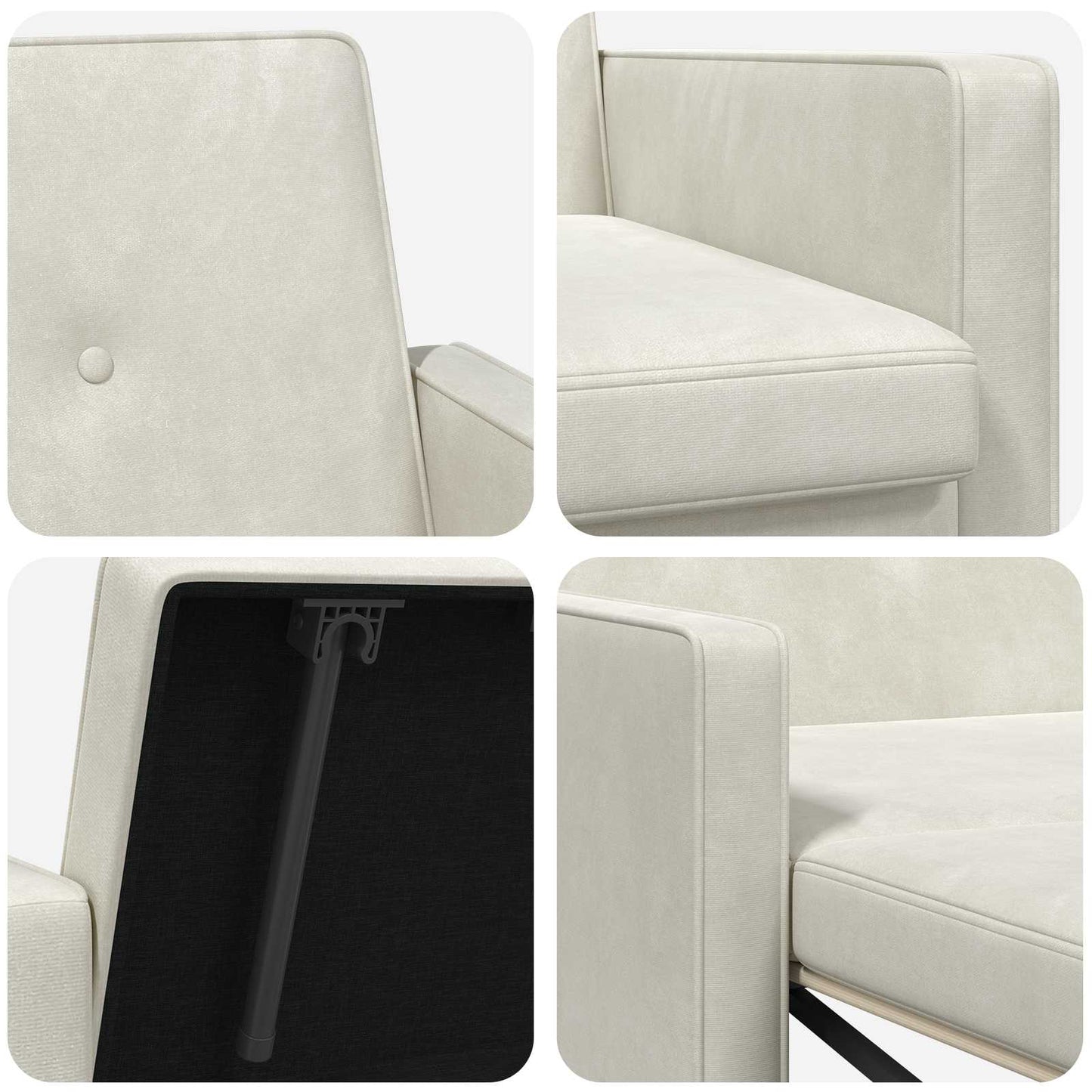 Divano letto Crema Tessuto | homemem39