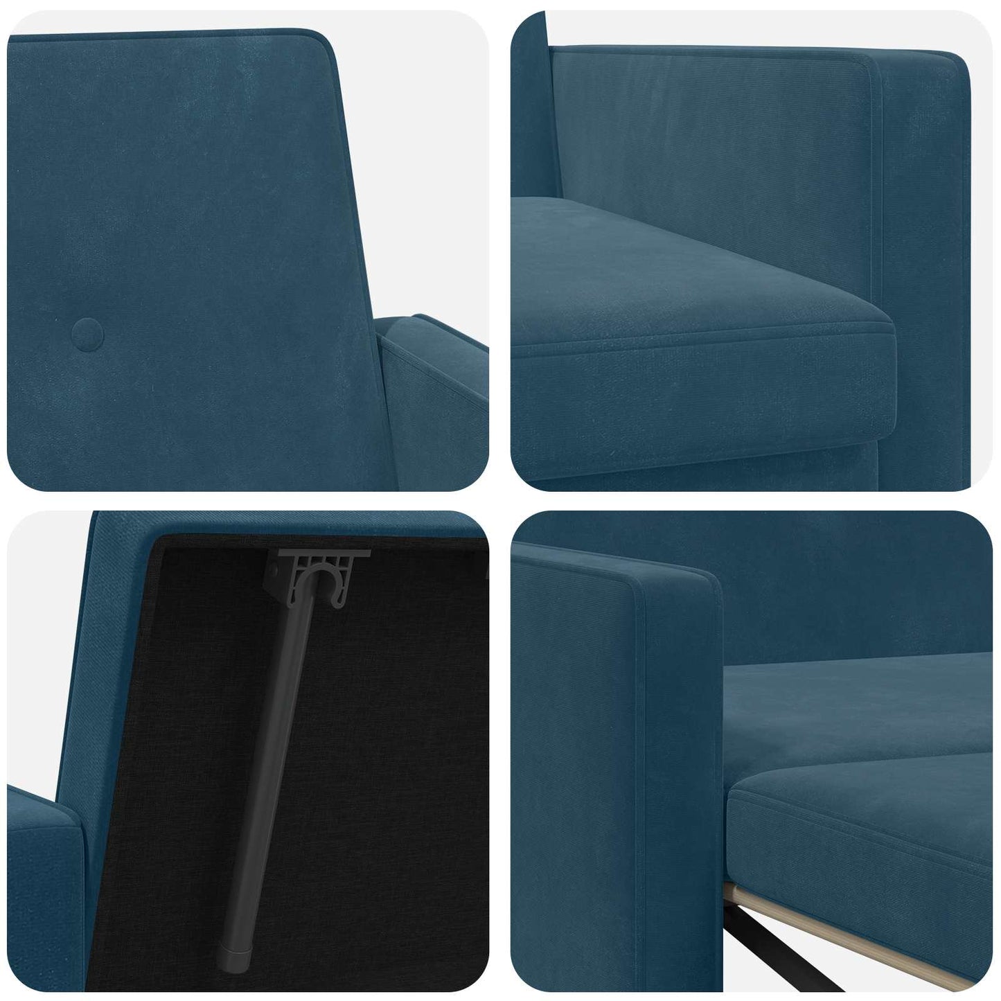 Divano letto Blu Tessuto