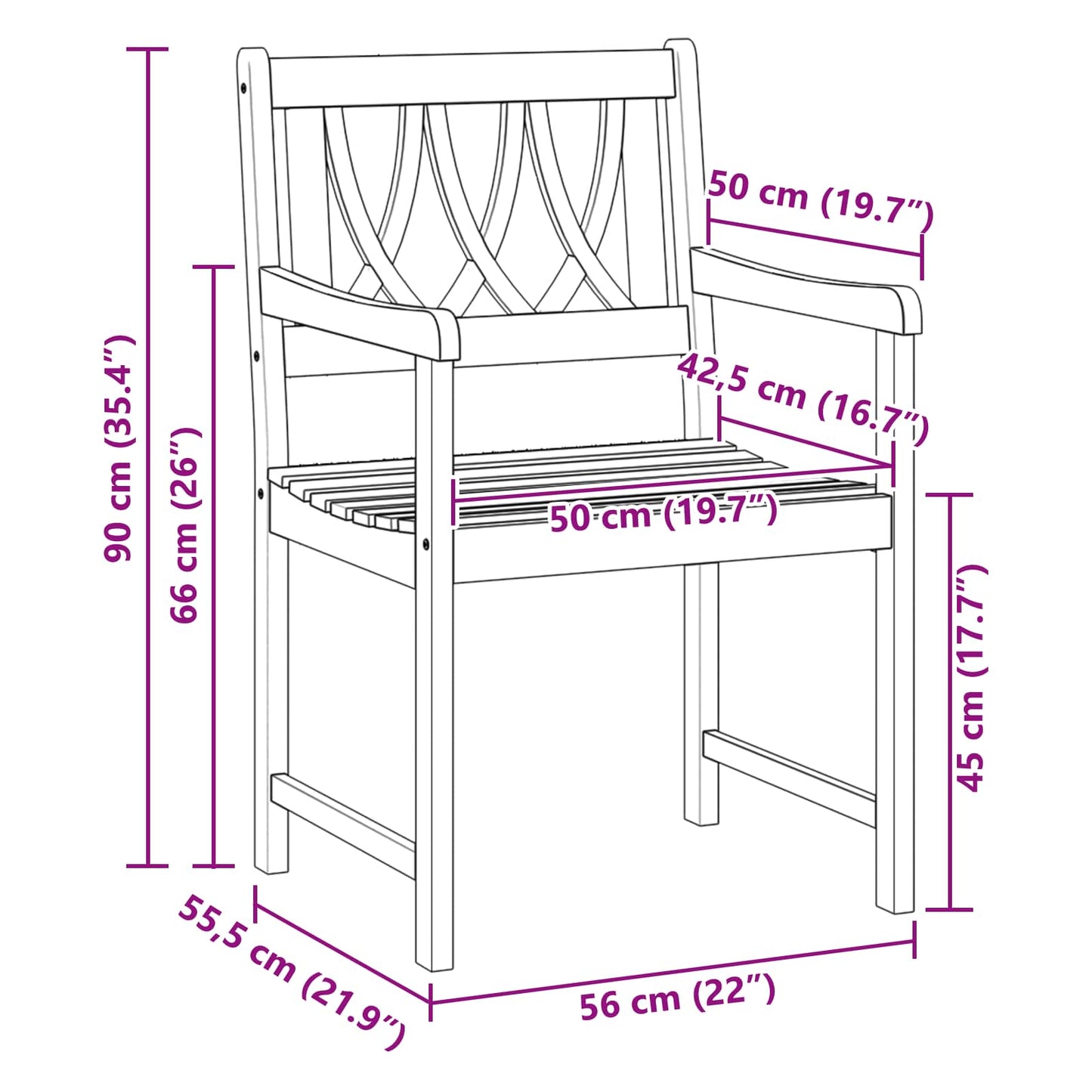 Sedie da giardino 6 pcs Naturale Legno di Acacia Massello | homemem39