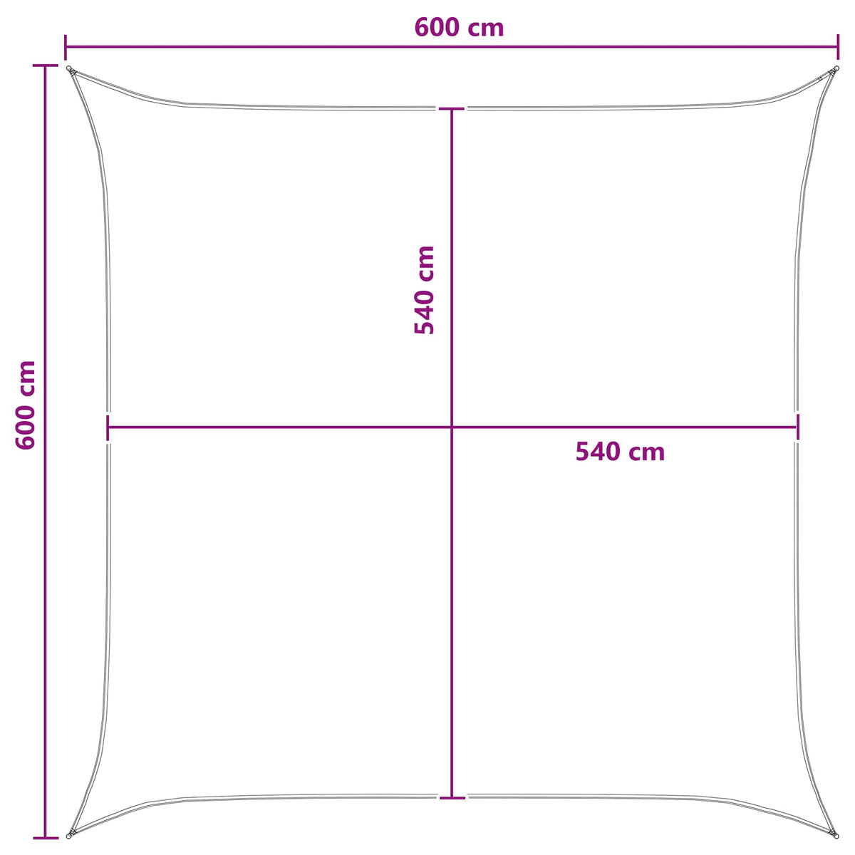 Telo Ombra Giallo e Bianco 6 x 6 m HDPE | homemem39