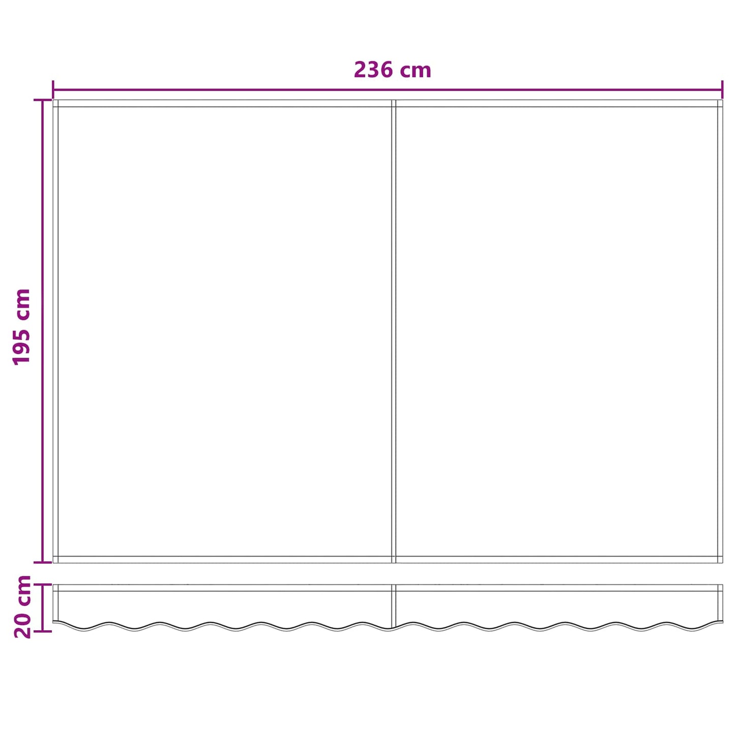 Tenda retrattile Sabbia 2,5 x 2 m Tessuto