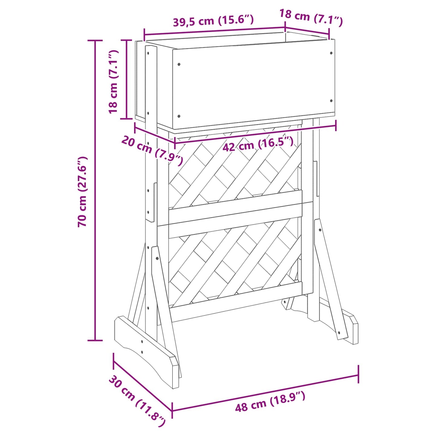 Trellis da Giardino Verticale Arancione 48 x 30 x 70,5 cm | homemem39
