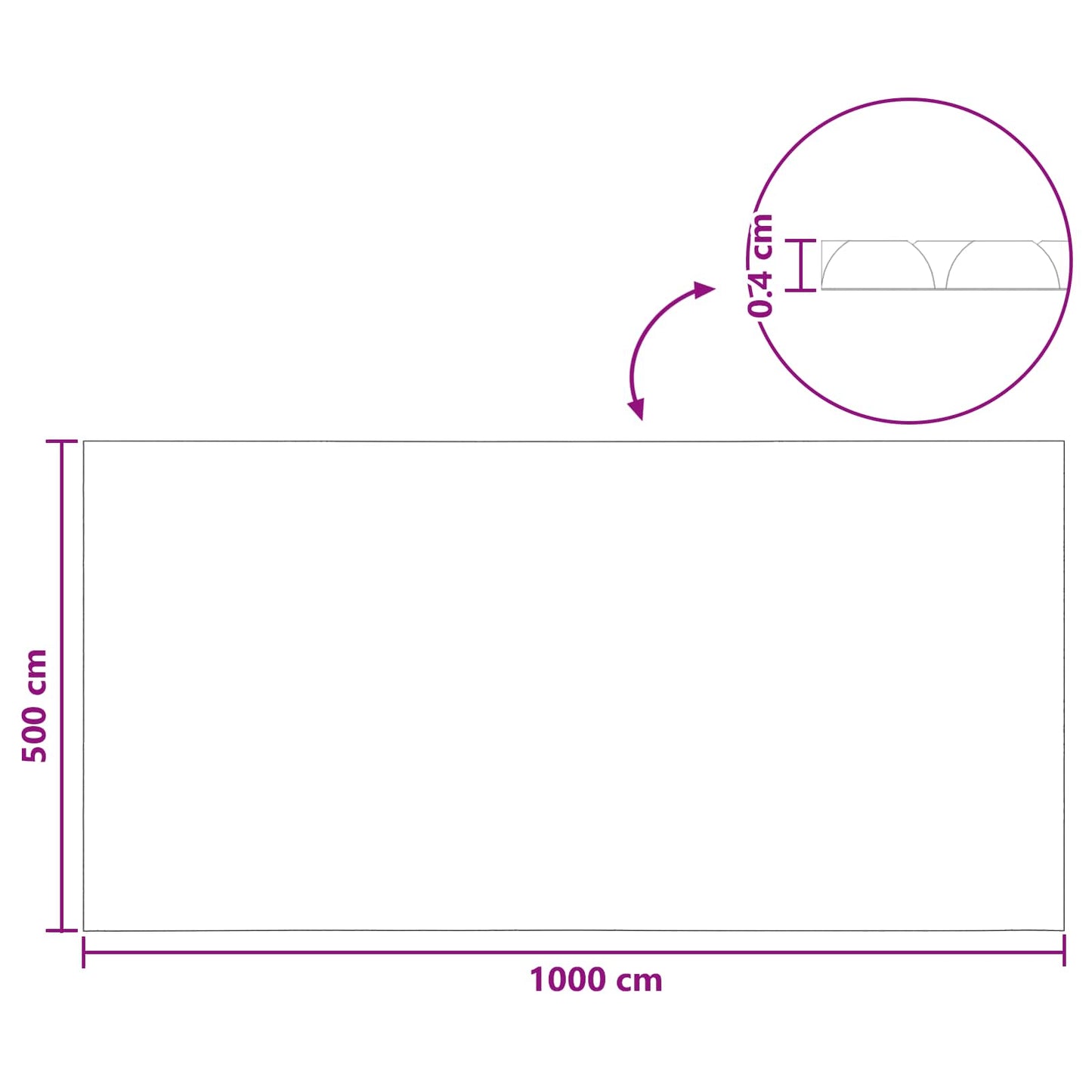 Copertura solare per piscina 1000 x 500 cm 110 μm Quadrato PE | homemem39