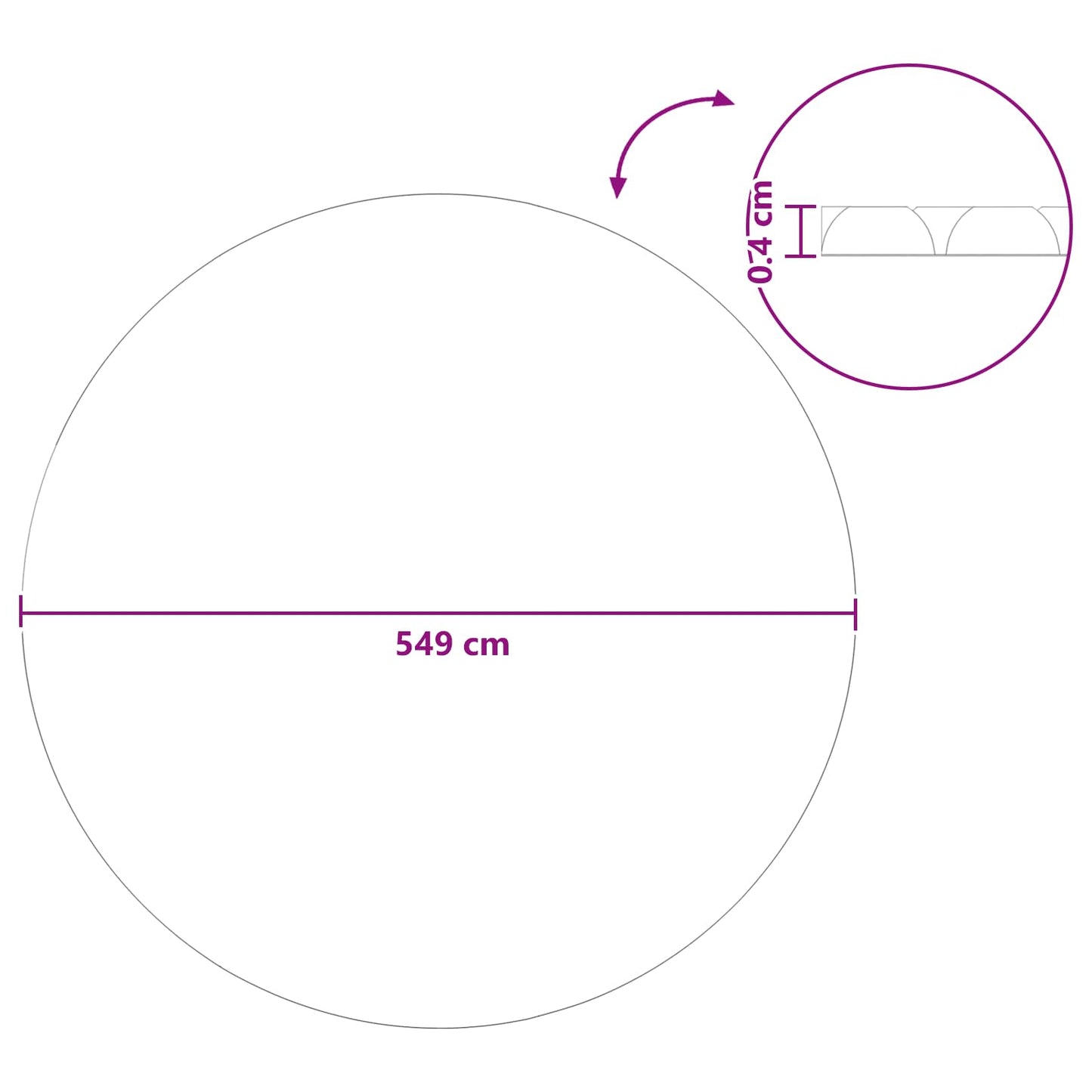 Copertura Solare per Piscina di Alta Qualità Ø 549 cm 200 μm PE - homemem39