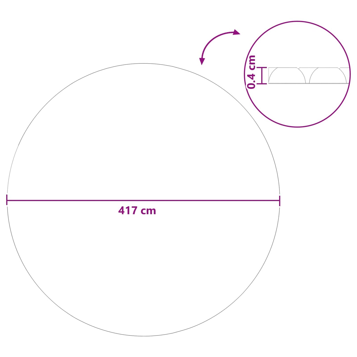 Copertura Solare per Piscina Extra Pesante Ø 417 cm 400 μm | homemem39
