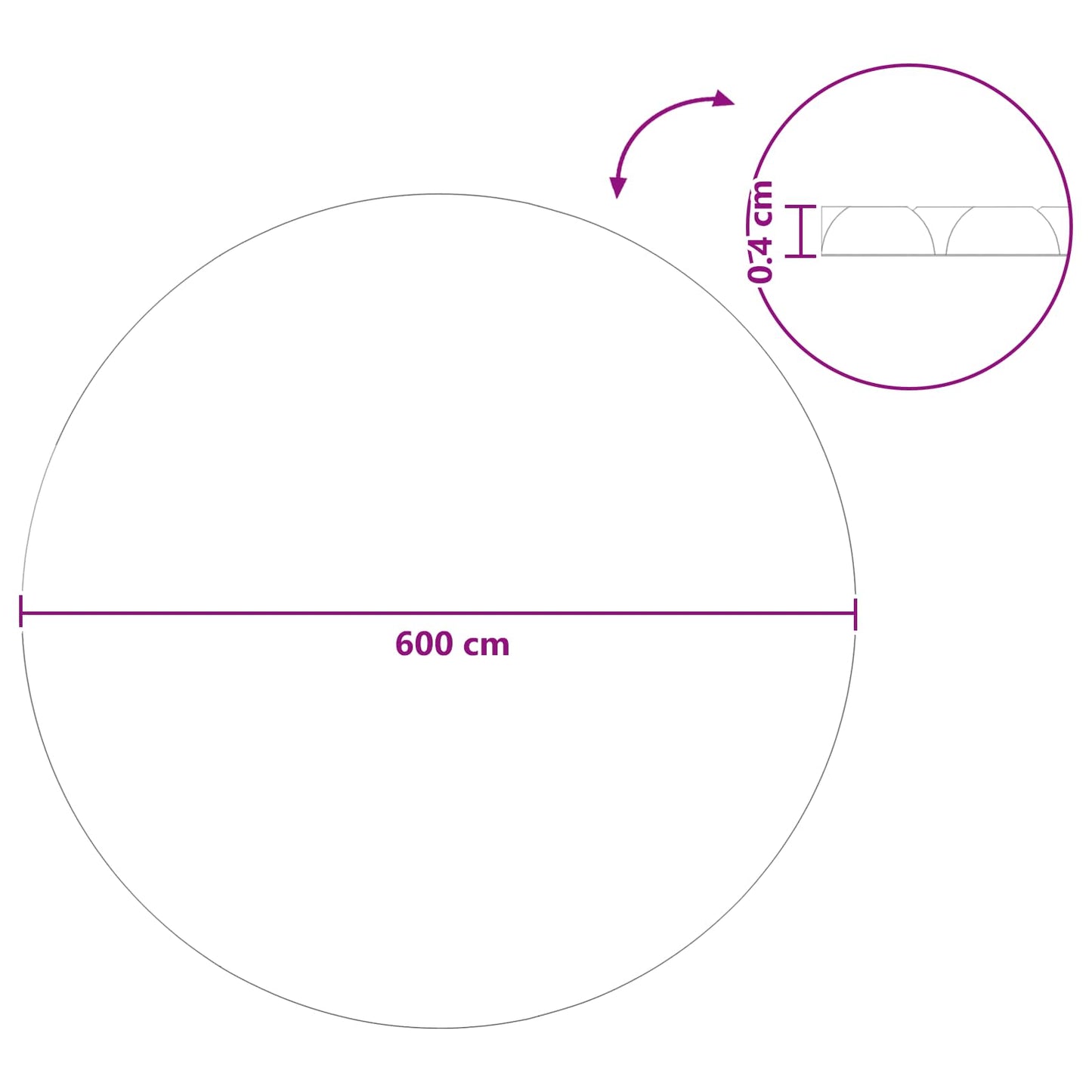 Copertura Solare per Piscina Extra Pesante Ø 600 cm 400 μm