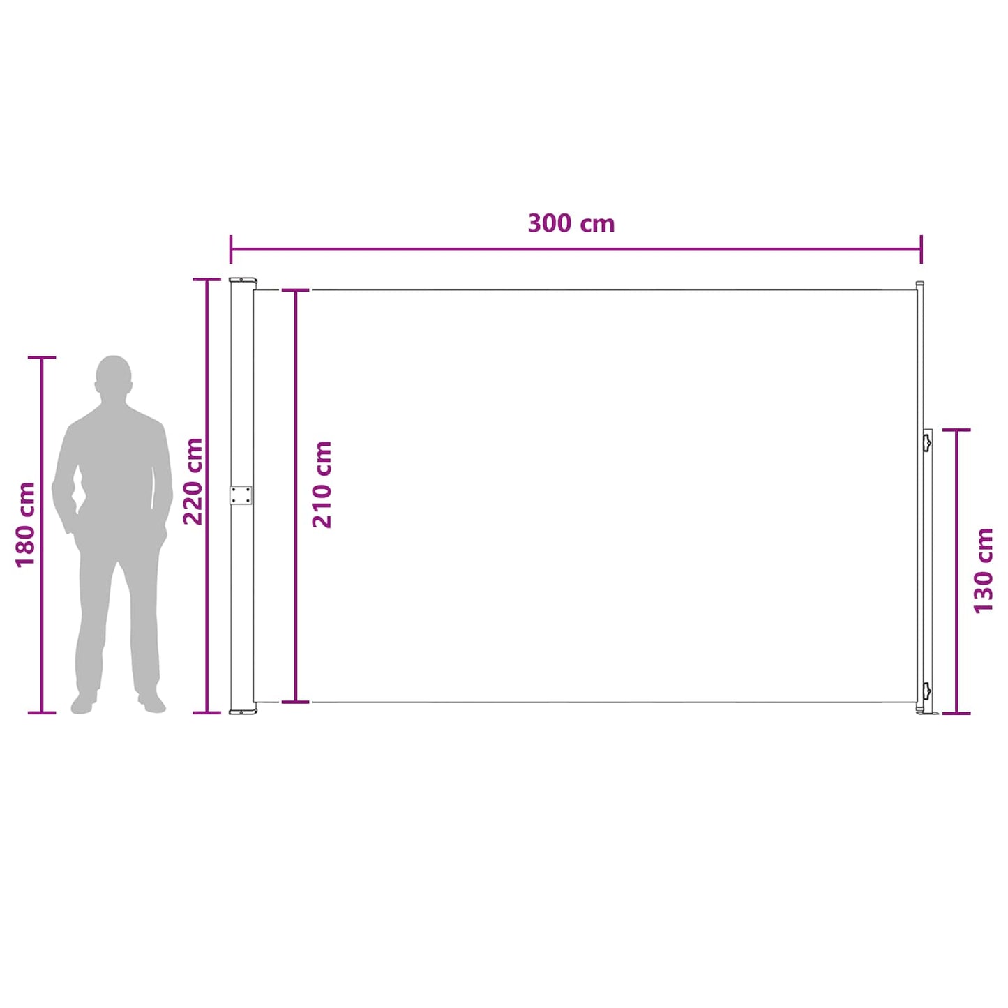 Tenda laterale retrattile Antracite 300 x 220 cm Poliestere | homemem39