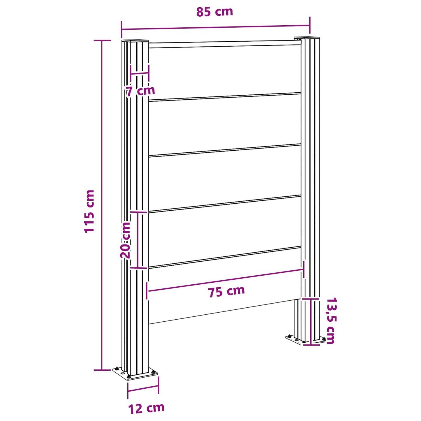 Recinzione Contenitore per Rifiuti Marrone 85 x 12 x 115 cm | homemem39