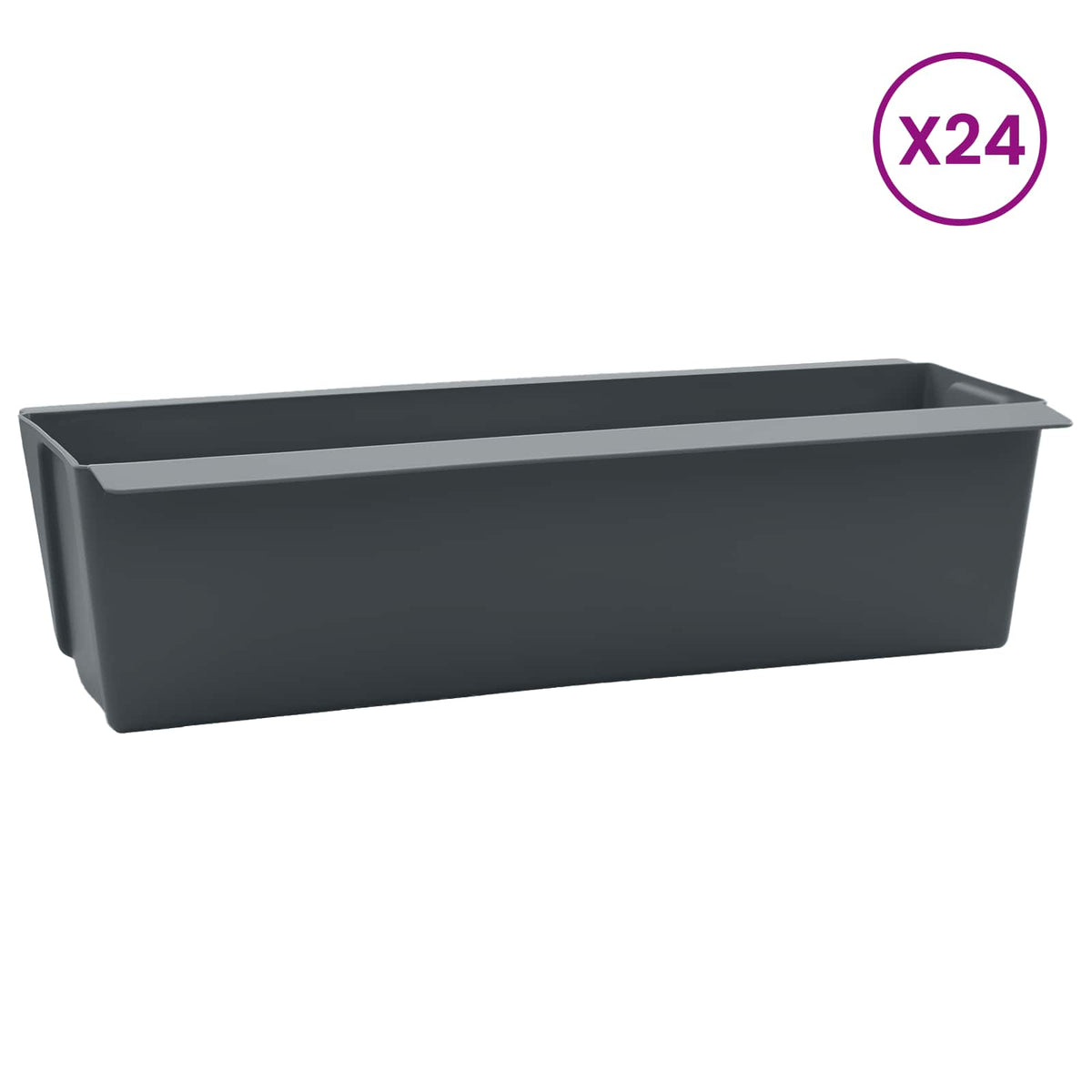 Fioriere per Euro pallet 24 pz Grigio 36 x 13,5 x 9,5 cm - homemem39