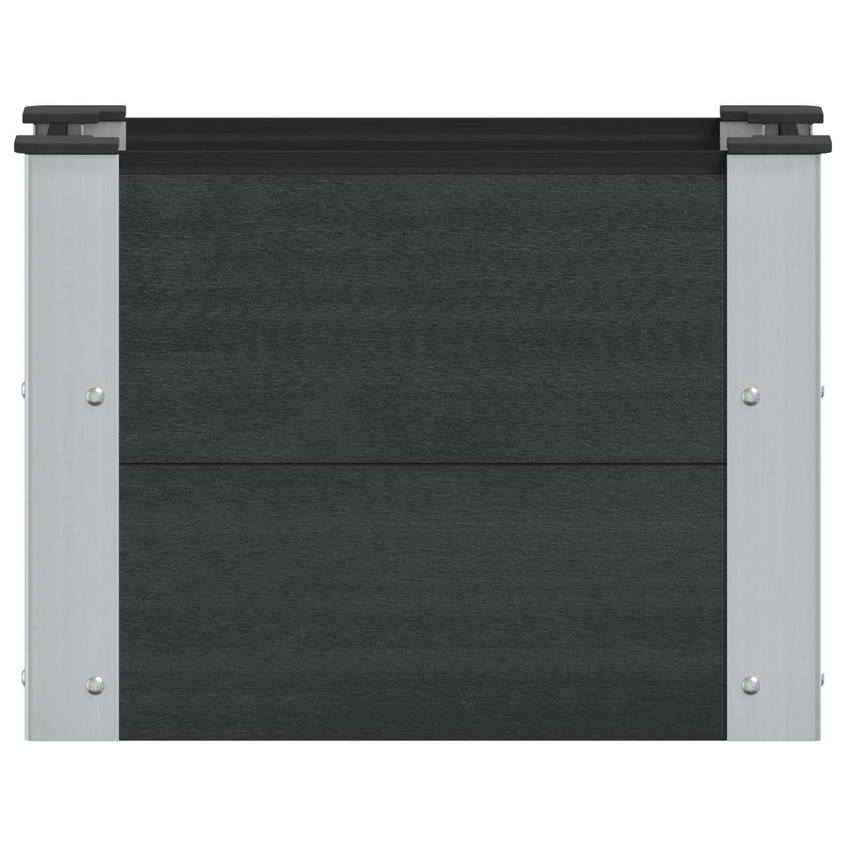 Letto rialzato da giardino Nero 50 x 30 x 36 cm WPC e Alluminio - homemem39