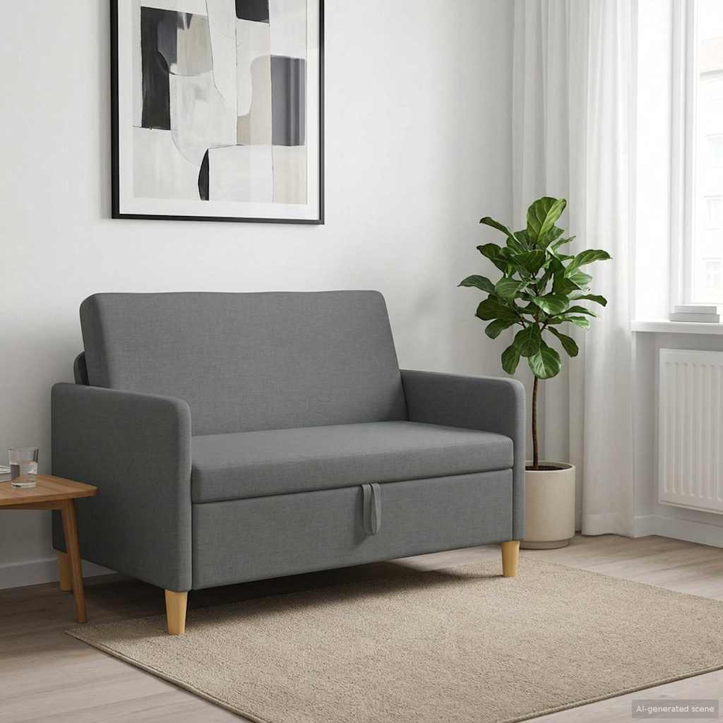 Divano con Storage Grigio Scuro 122 x 78 x 87 cm Poliestere - homemem39