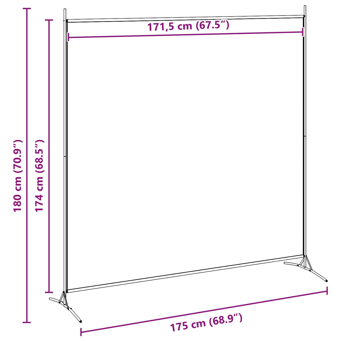 Divider per Stanze a Pannello Singolo Beige 175 x 180 cm