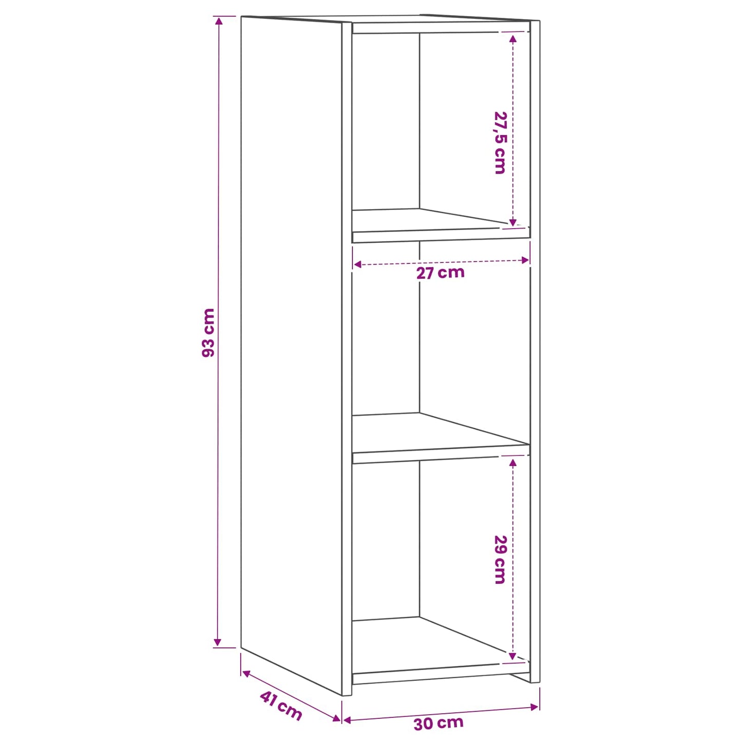 Credenza Rovere Artigianale 30 x 41 x 93 cm