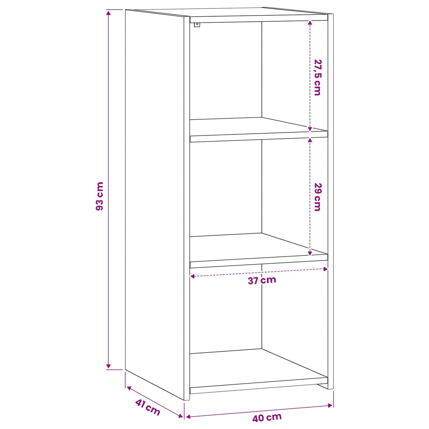 Credenza Legno antico 40 x 41 x 93 cm Legno ingegnerizzato