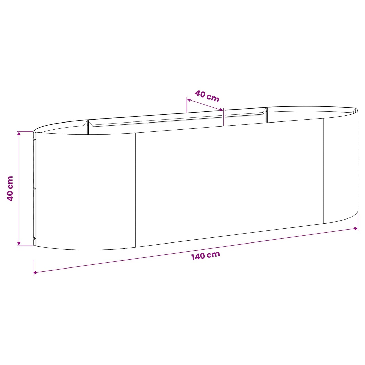 Letto rialzato da giardino Verde Oliva 140 x 40 x 40 cm Acciaio | homemem39