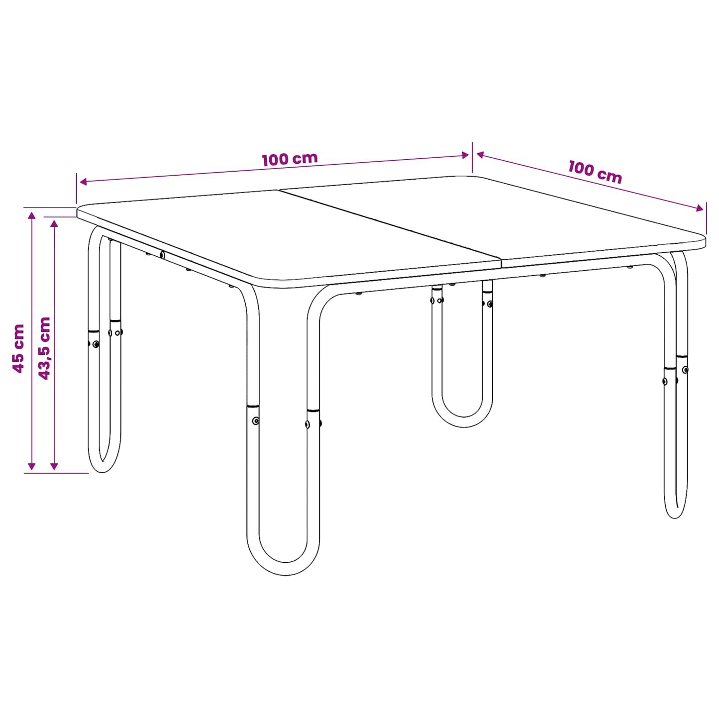 Tavolino da salotto Sonoma grigio 100 x 100 x 45 cm | homemem39