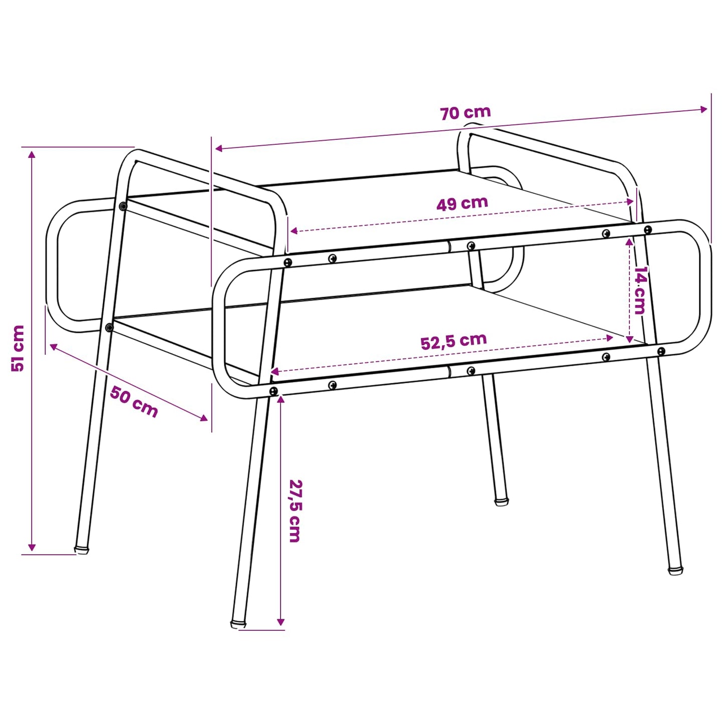 Tavolino da salotto Legno antico 70 x 50 x 51 cm | homemem39