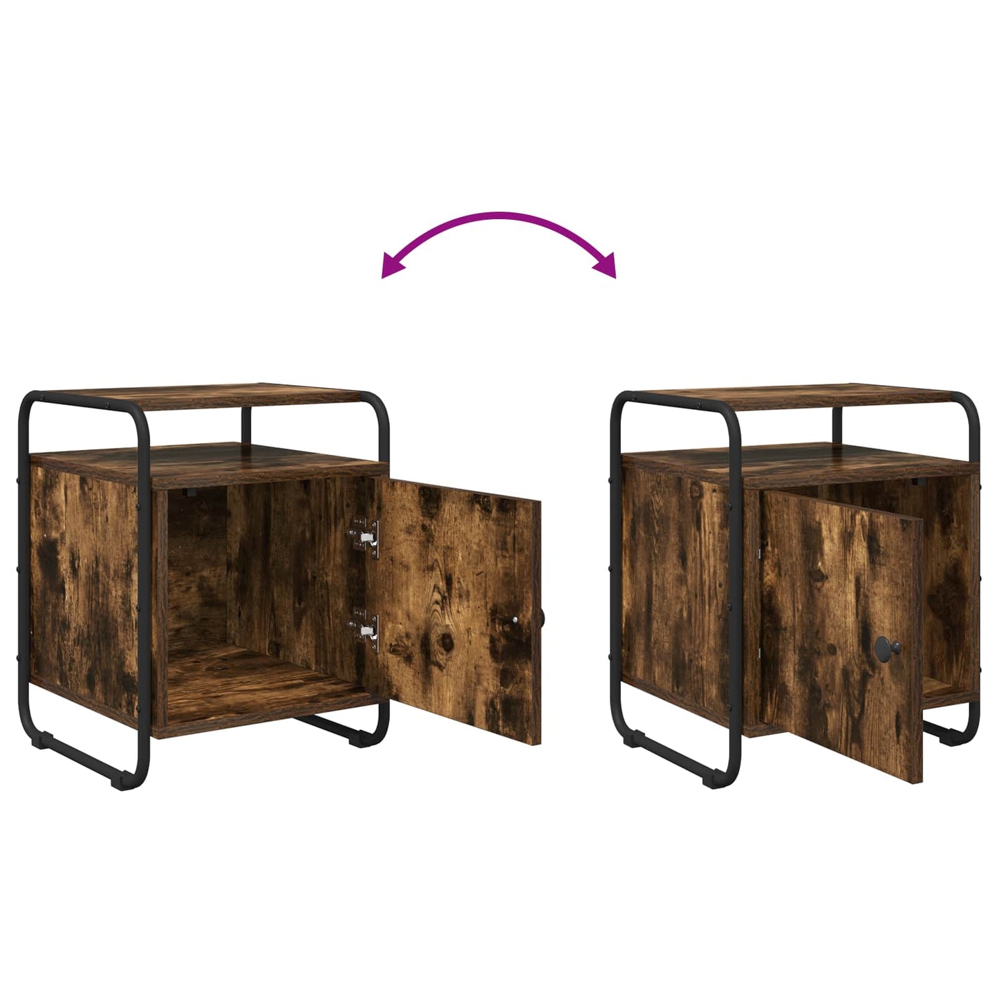 Armadio da Notte Rovere Fumo Legno ingegnerizzato | homemem39