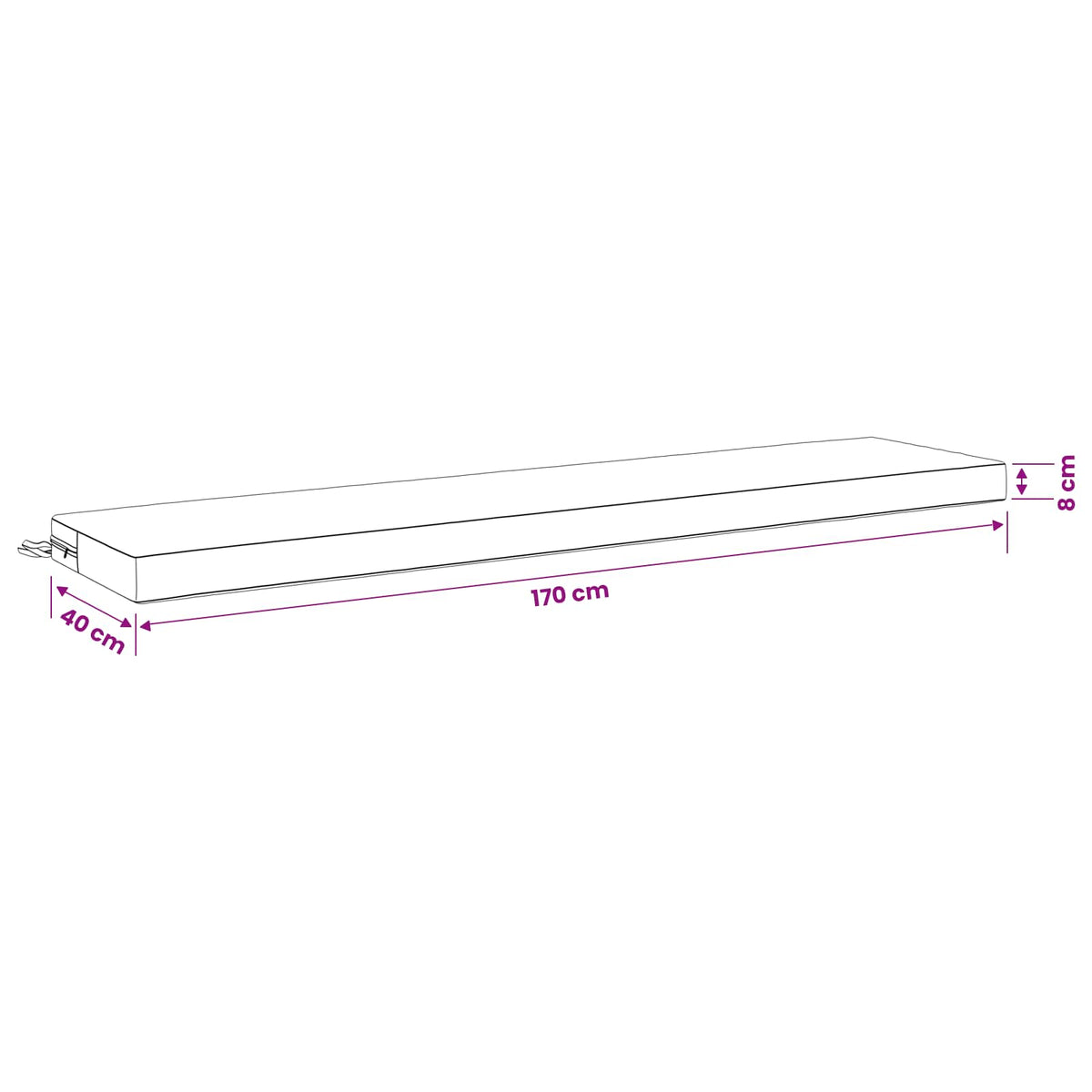 Cuscino per panchina SOEST 100% Poliestere Turchese