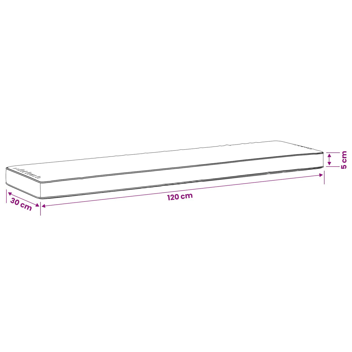 Cuscino per Panchina a 1 Pezzo VUGHT 100% Poliestere Bianco