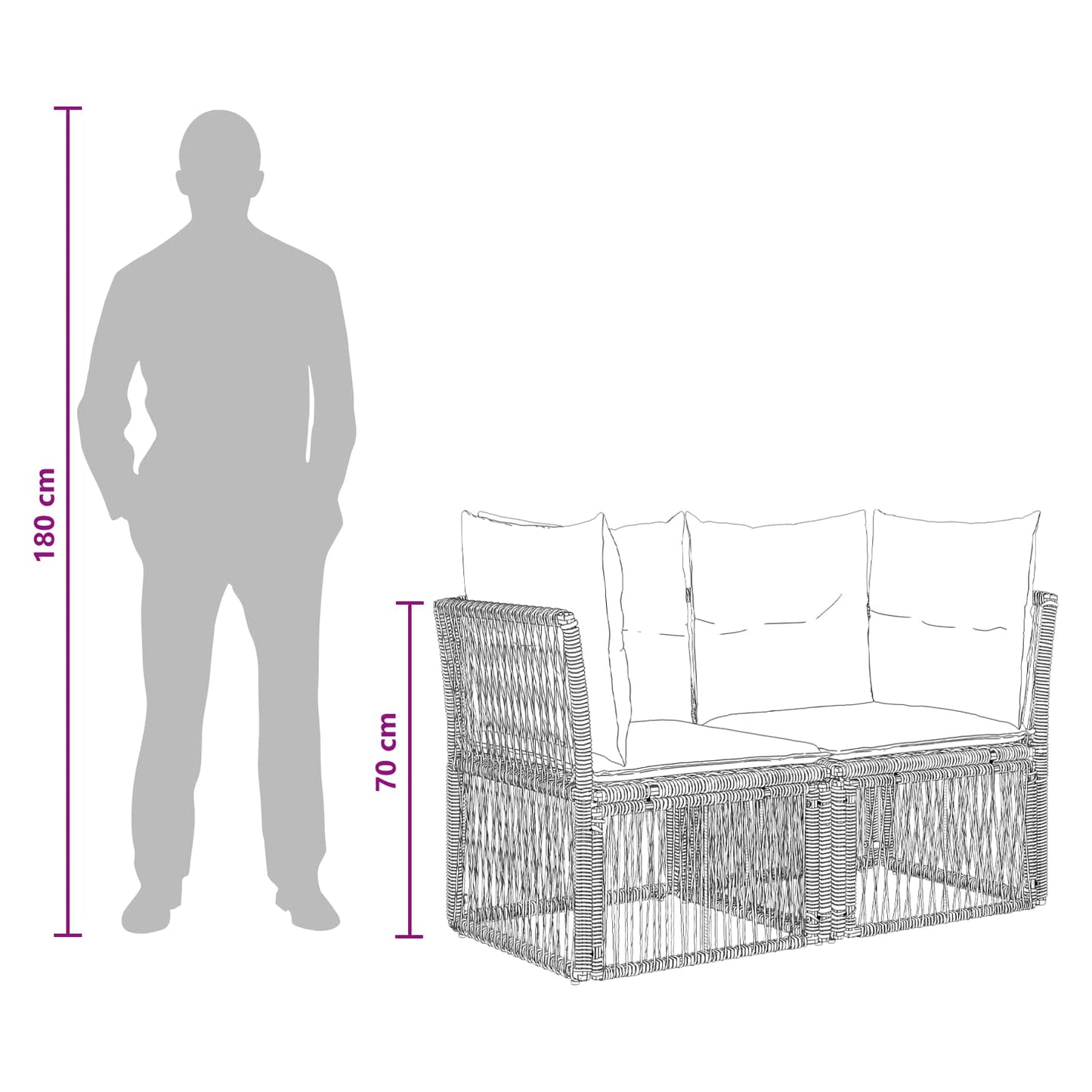 Set Divano da Giardino 10 pcs Grigio polyrattan | homemem39