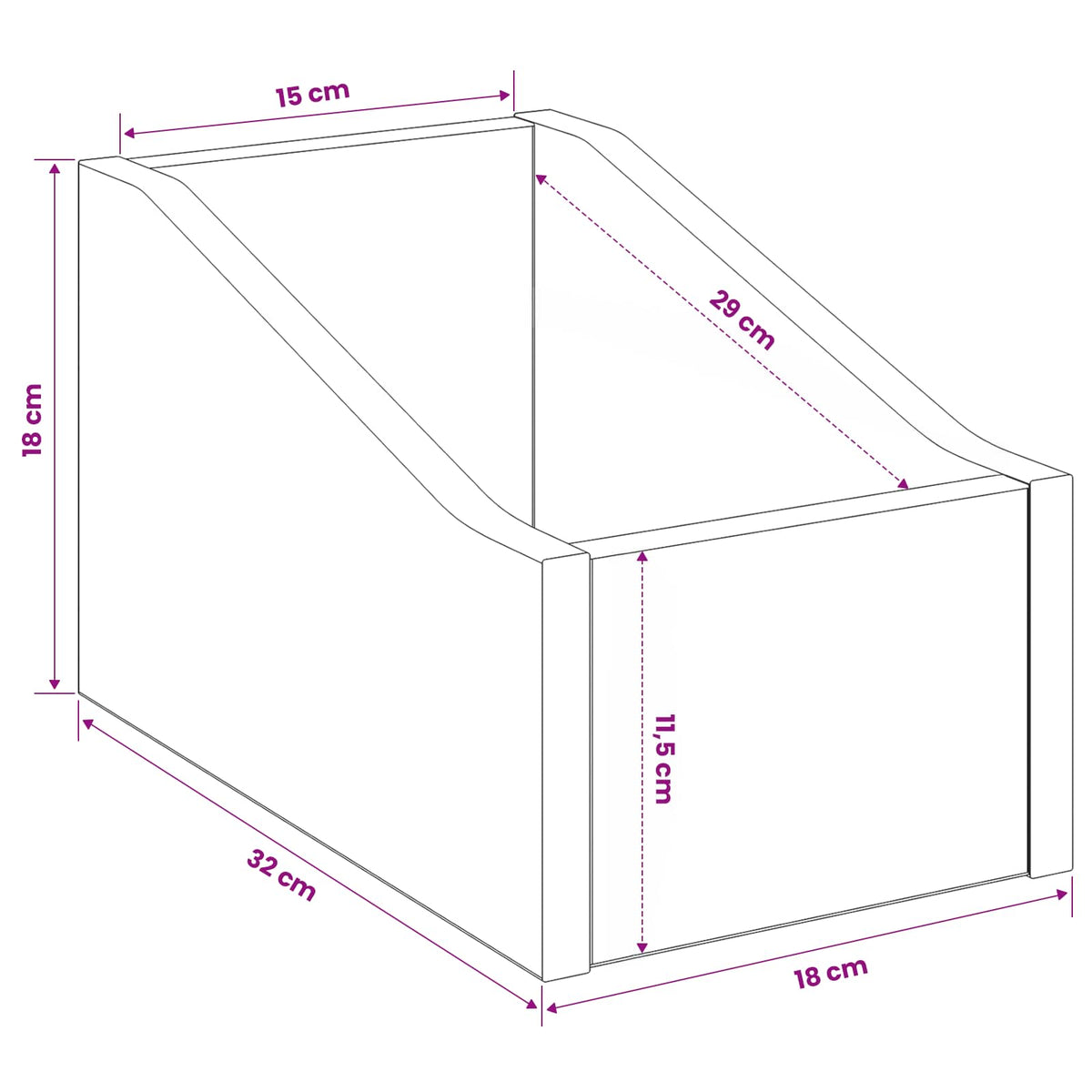 Scatola per dischi LP Sonoma grigio 18 x 32 x 18 cm | homemem39