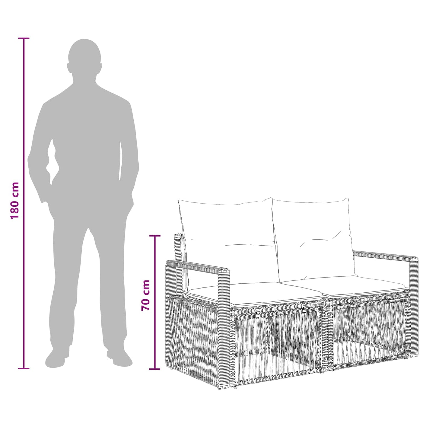 Set Divano da Giardino 12 pcs Nero polyrattan | homemem39