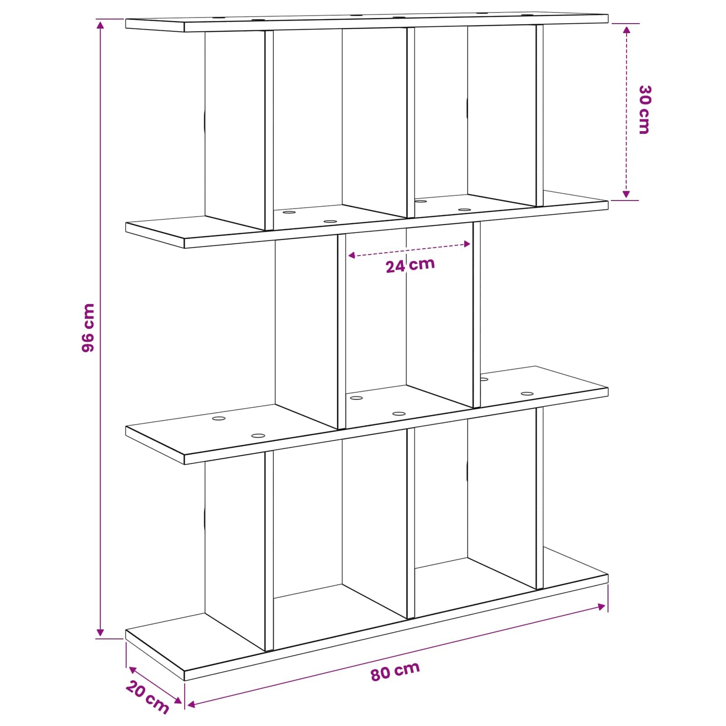 Scaffale da parete Legno antico 80 x 20 x 96 cm | homemem39