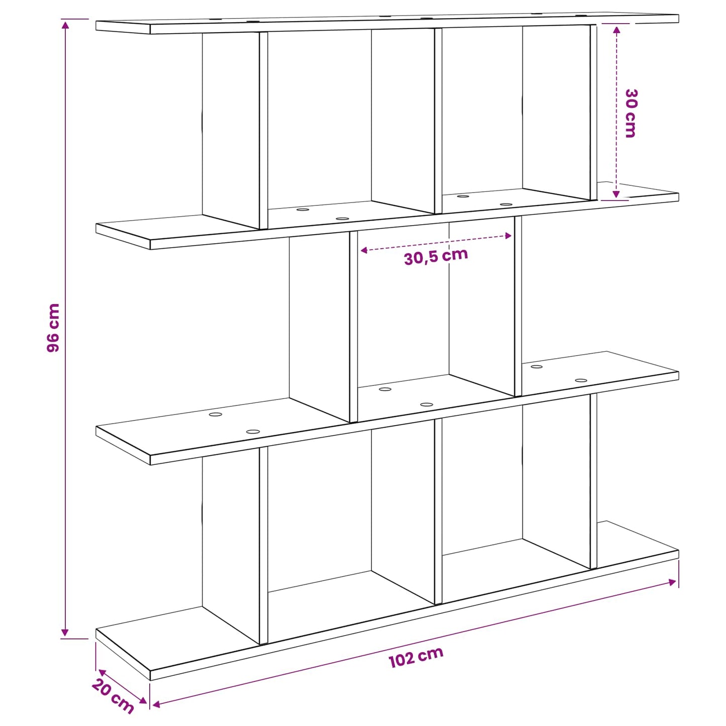 Scaffale da parete Legno antico 102 x 20 x 96 cm | homemem39